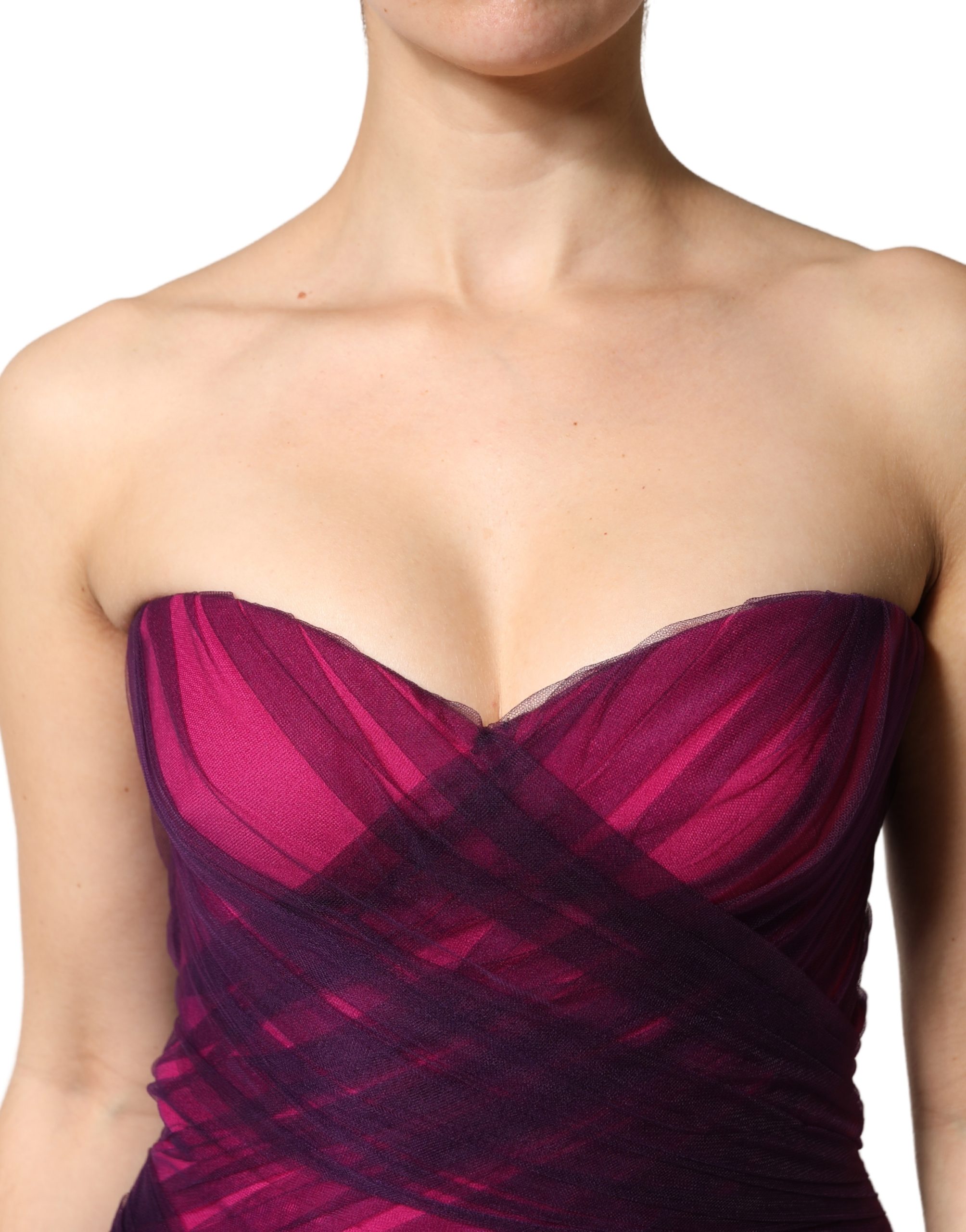 Dolce & Gabbana Pink Black Strapless Sheath Mermaid Dress - Image 6