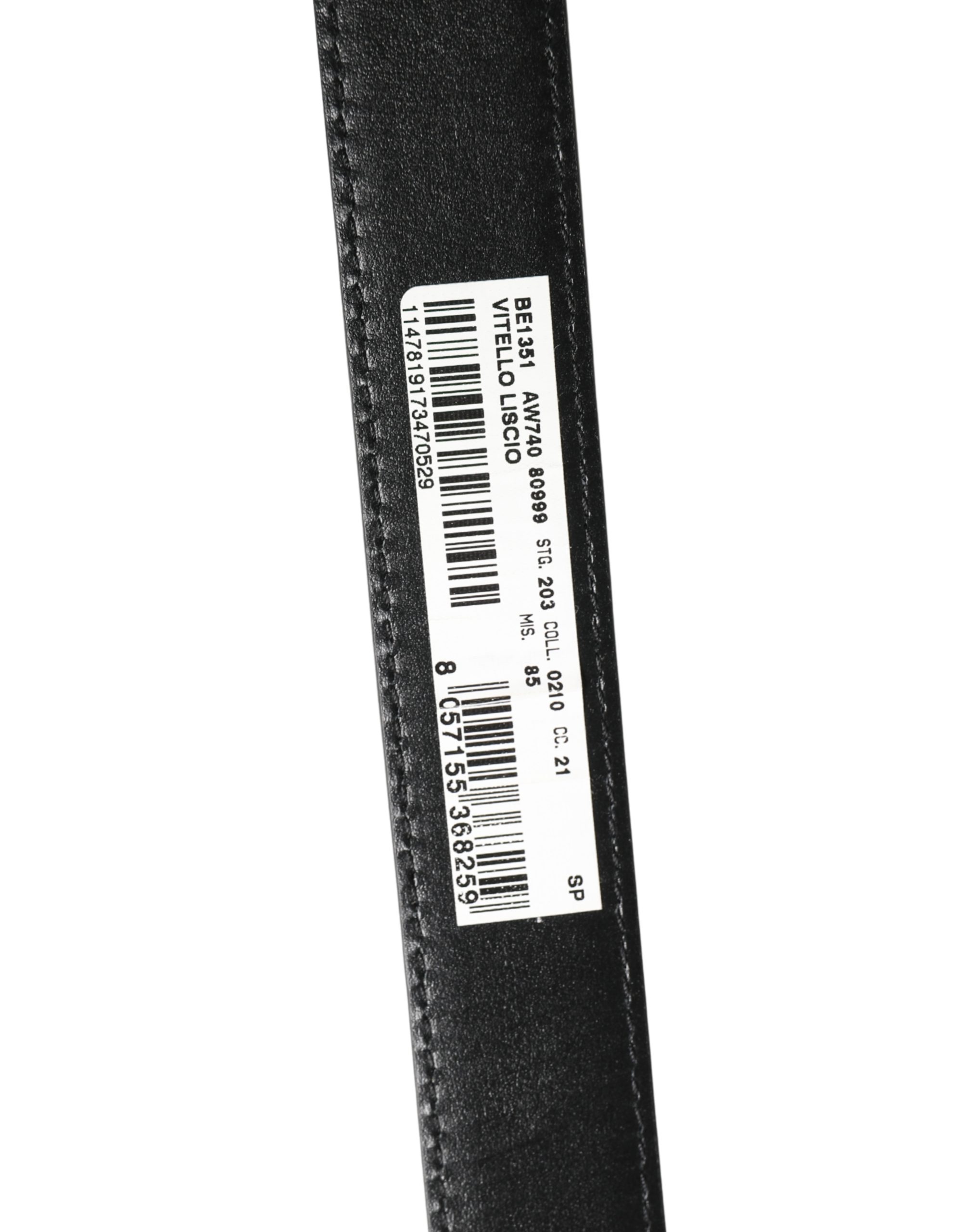 Dolce & Gabbana Men Black Classic Leather Metal Buckle Belt - Image 6