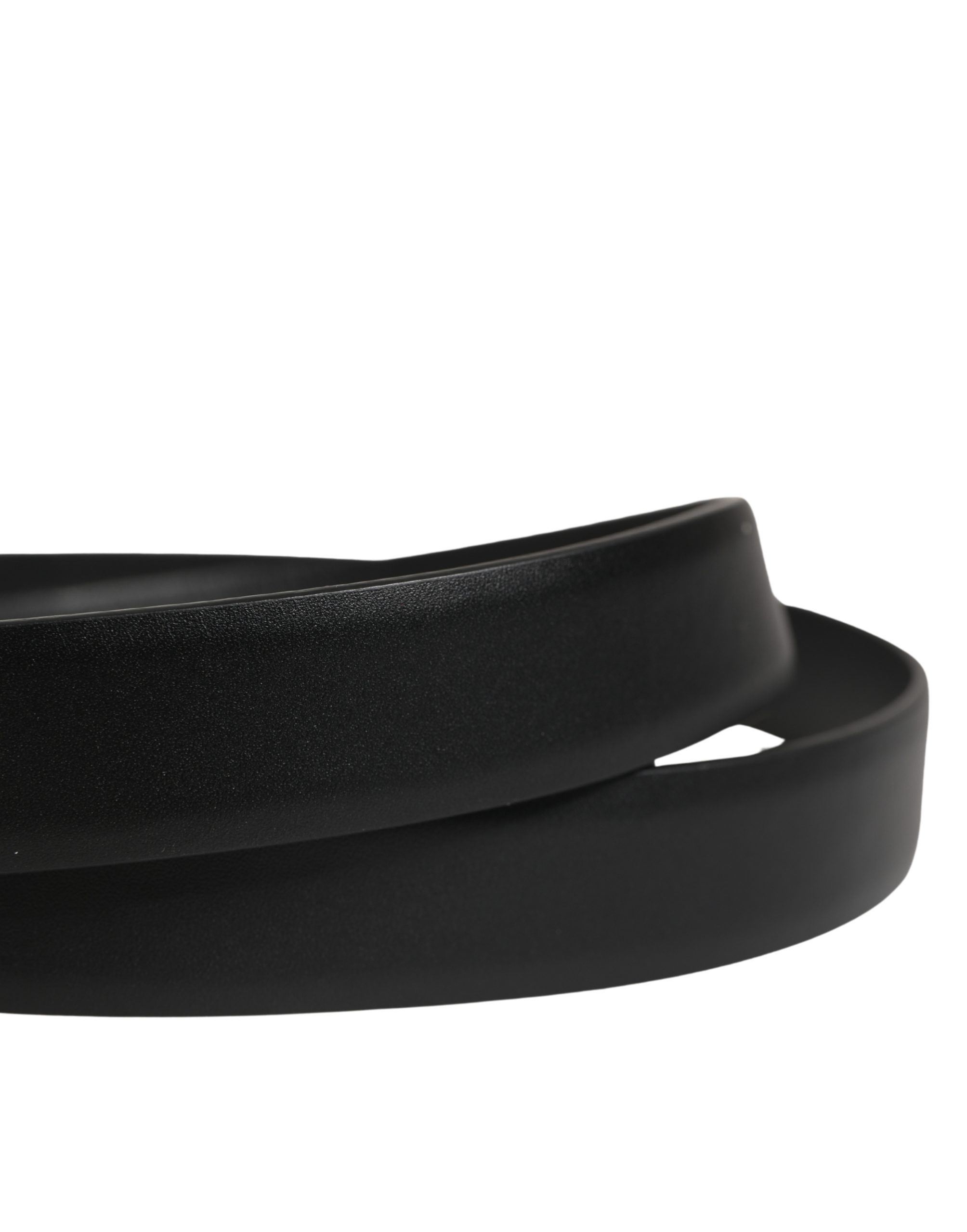 Dolce & Gabbana Men Black Classic Leather Metal Buckle Belt - Image 5