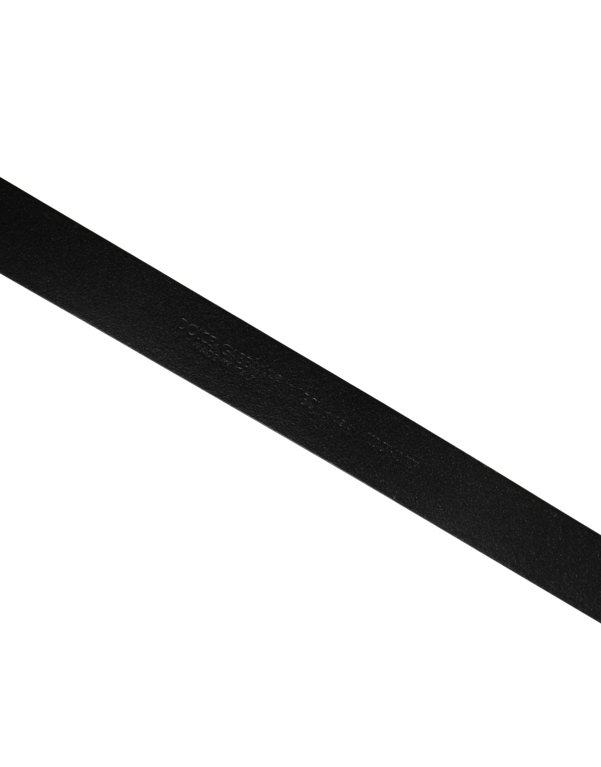 Dolce & Gabbana Men Black Classic Leather Metal Buckle Belt - Image 6