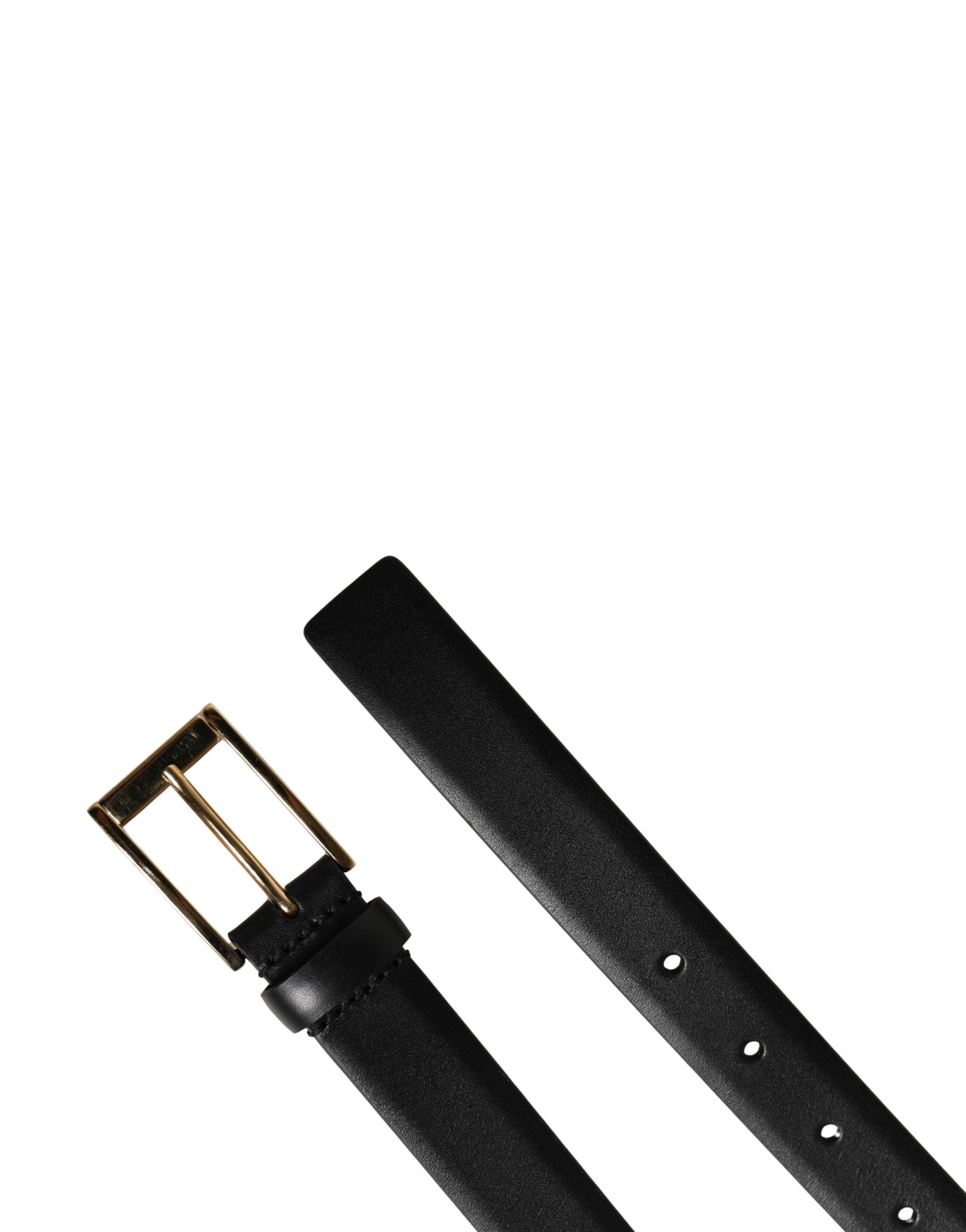 Dolce & Gabbana Men Black Classic Leather Metal Buckle Belt - Image 7