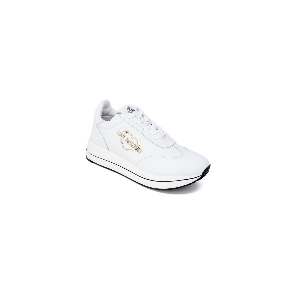 Love Moschino White Leather Low Top Sneakers - Image 2