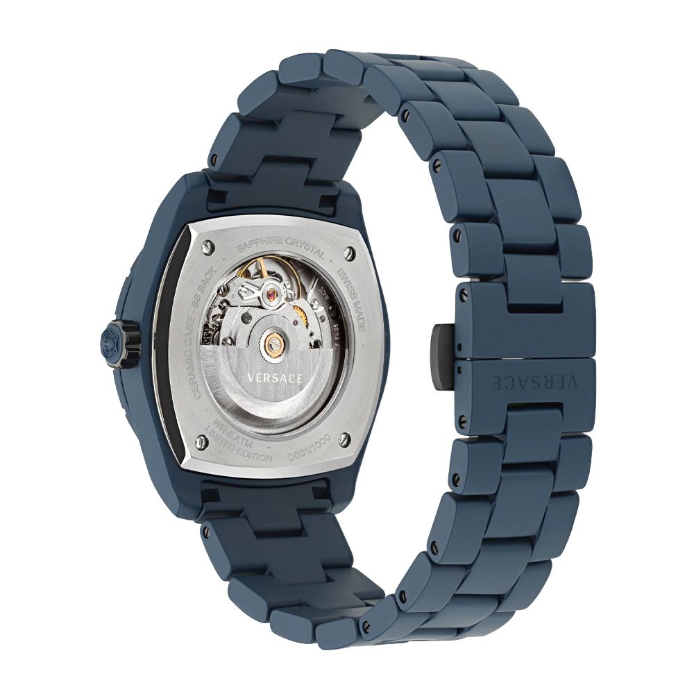 Versace Blue Ceramic Dress Watch - Image 2