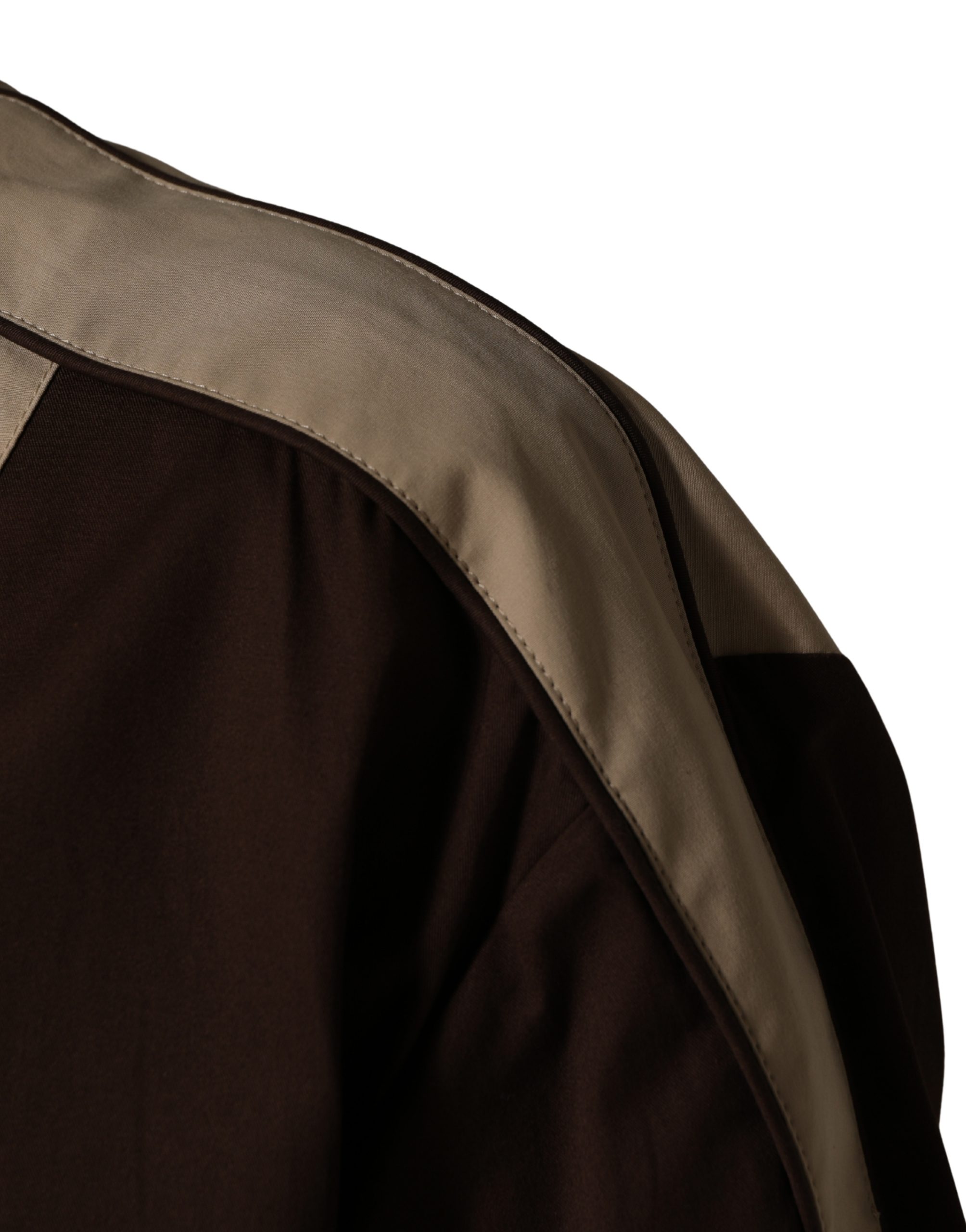 Dolce & Gabbana Brown Beige Cotton Zip Windbreaker Jacket - Image 6