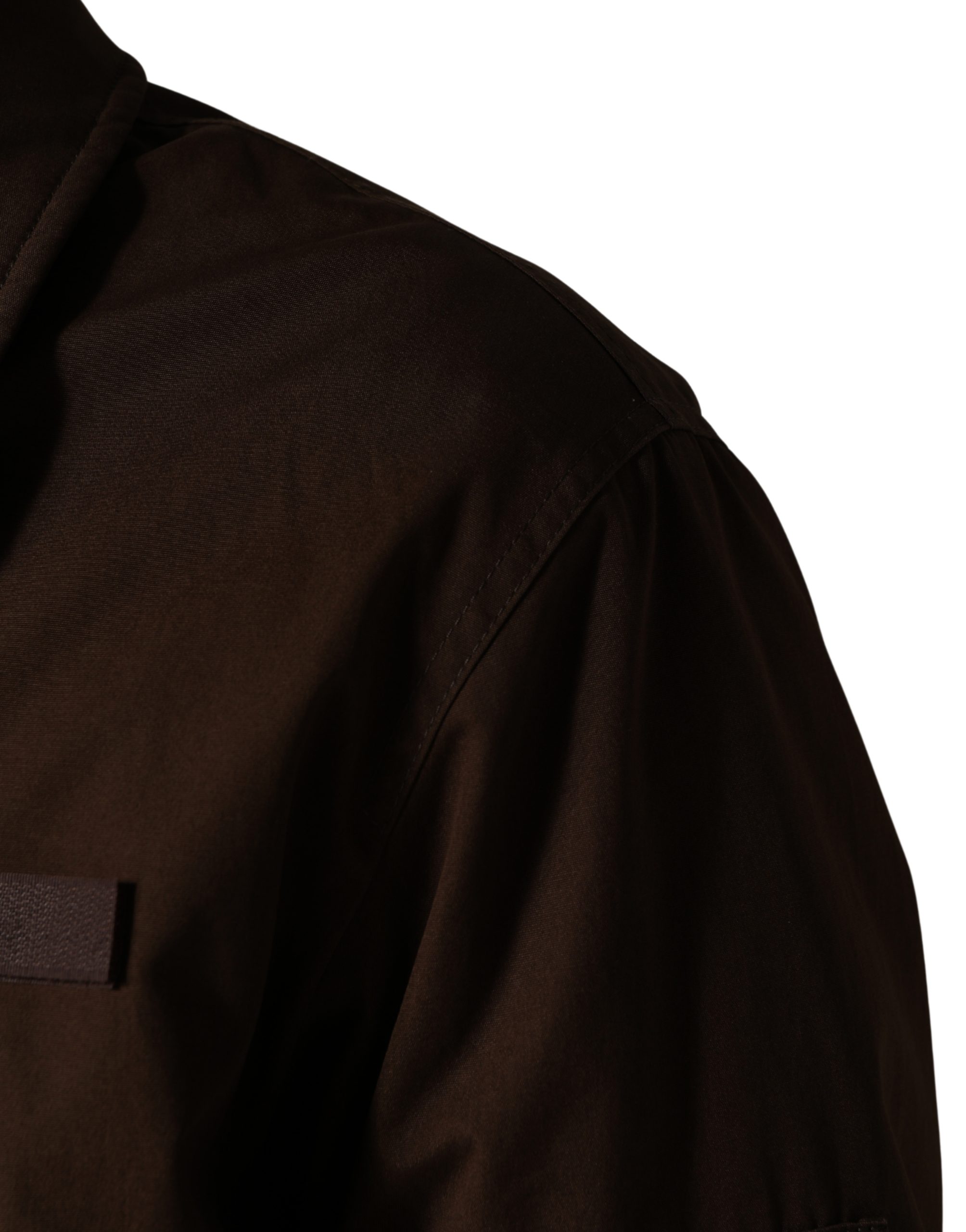 Dolce & Gabbana Brown Cotton Stretch Full Zip Bomber Jacket - Image 6