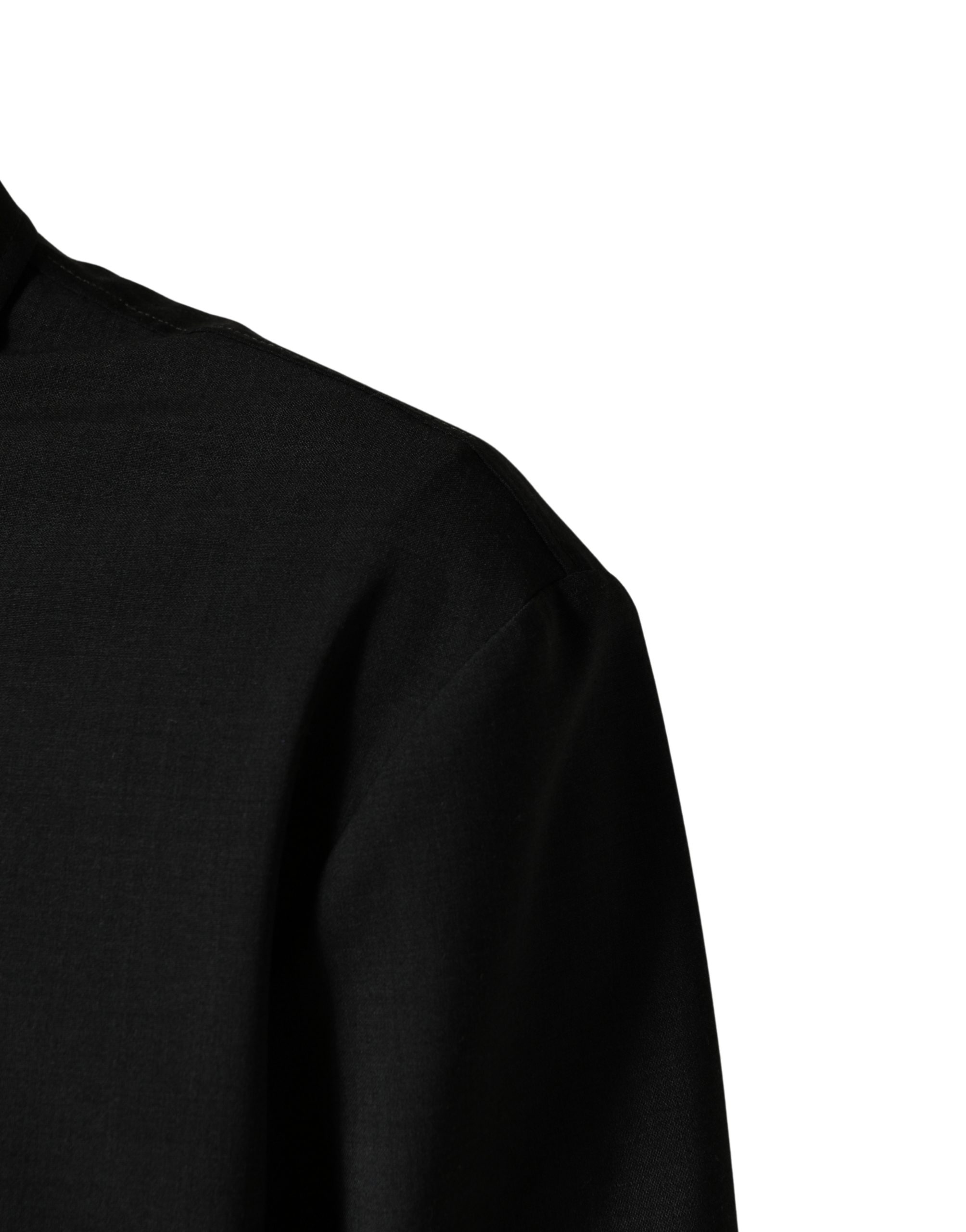 Dolce & Gabbana Black Wool Logo Full Zip Men Bomber Jacket - Image 6