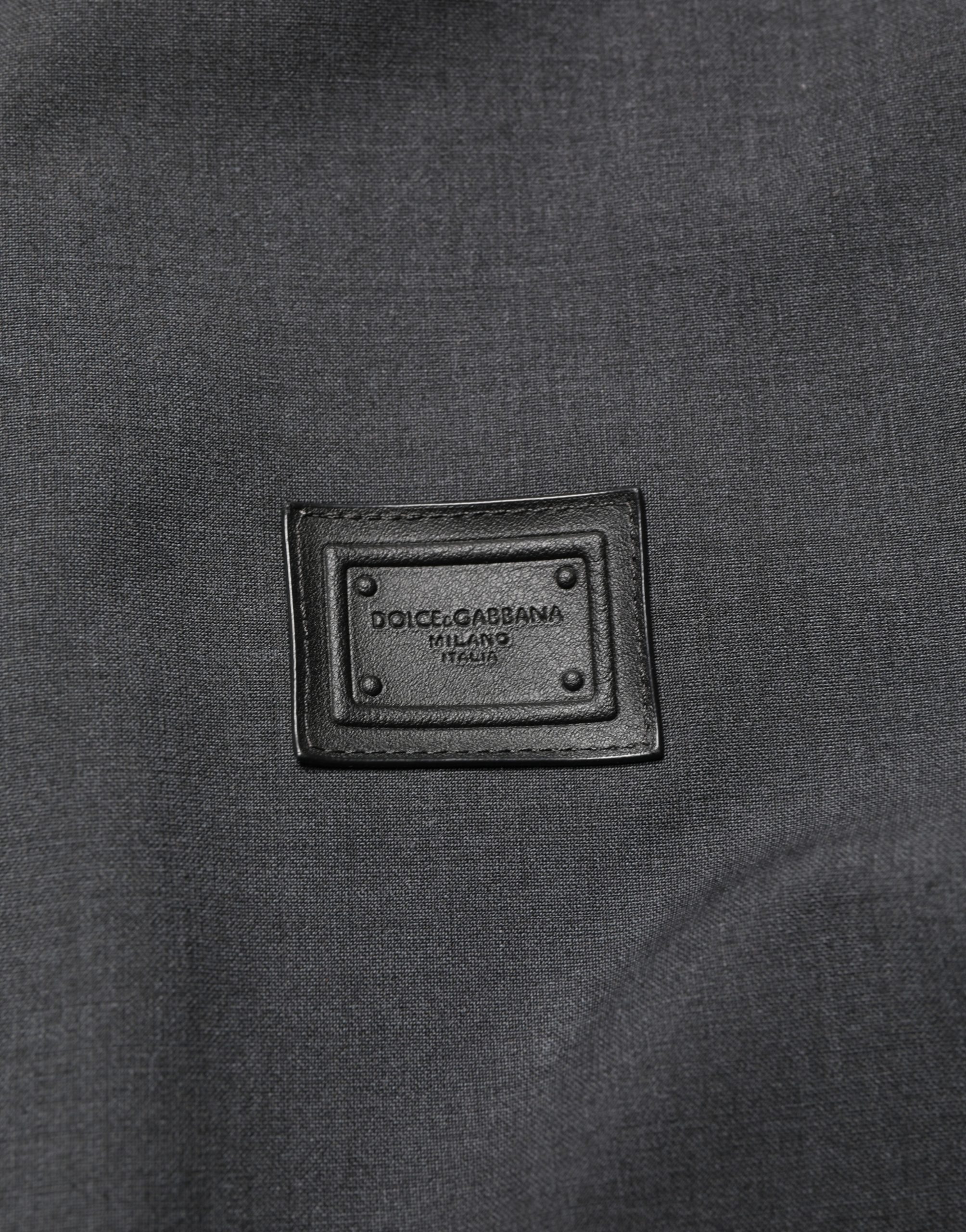 Dolce & Gabbana Black Wool Logo Full Zip Men Bomber Jacket - Image 8