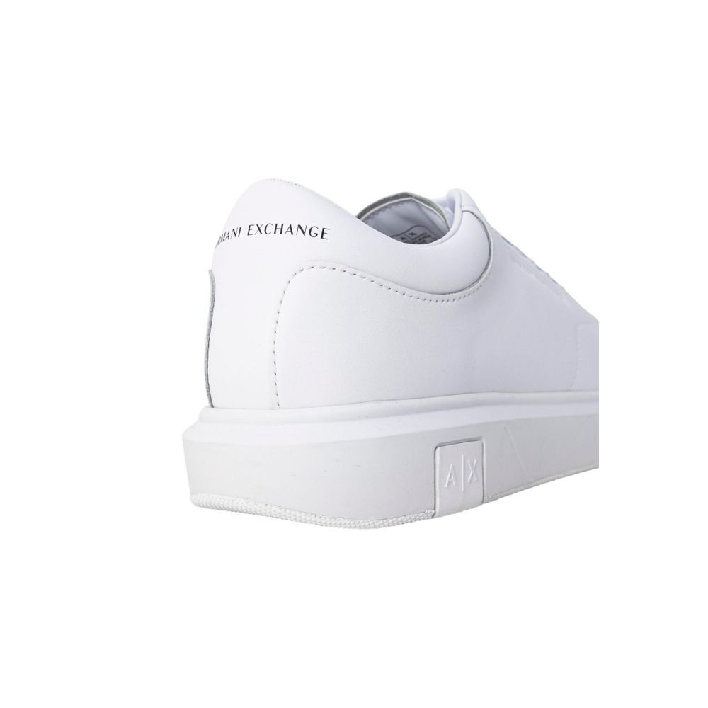 Armani Exchange White Leather Low Top Sneakers - Image 5