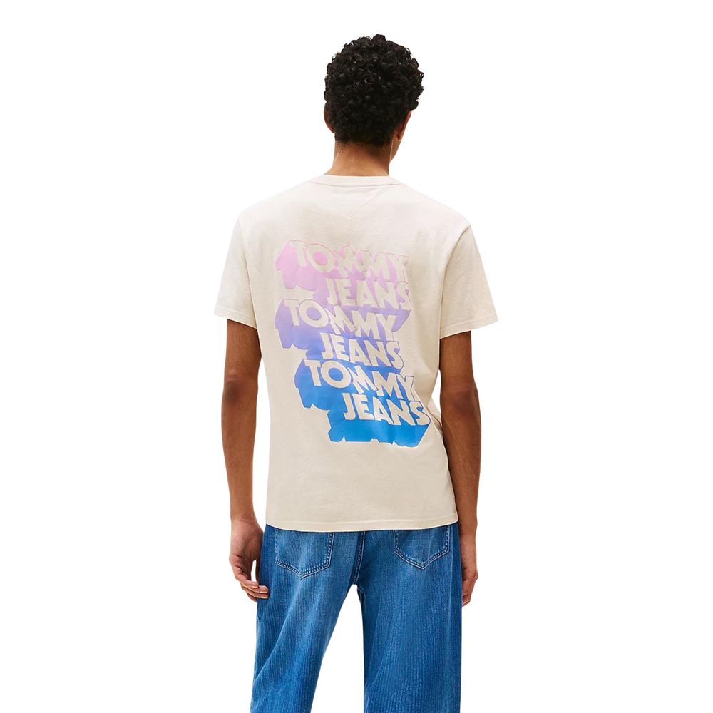 Tommy Hilfiger Jeans Beige Recycled Cotton T-Shirt - Image 2
