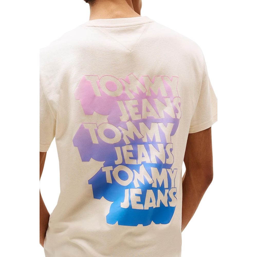 Tommy Hilfiger Jeans Beige Recycled Cotton T-Shirt - Image 3