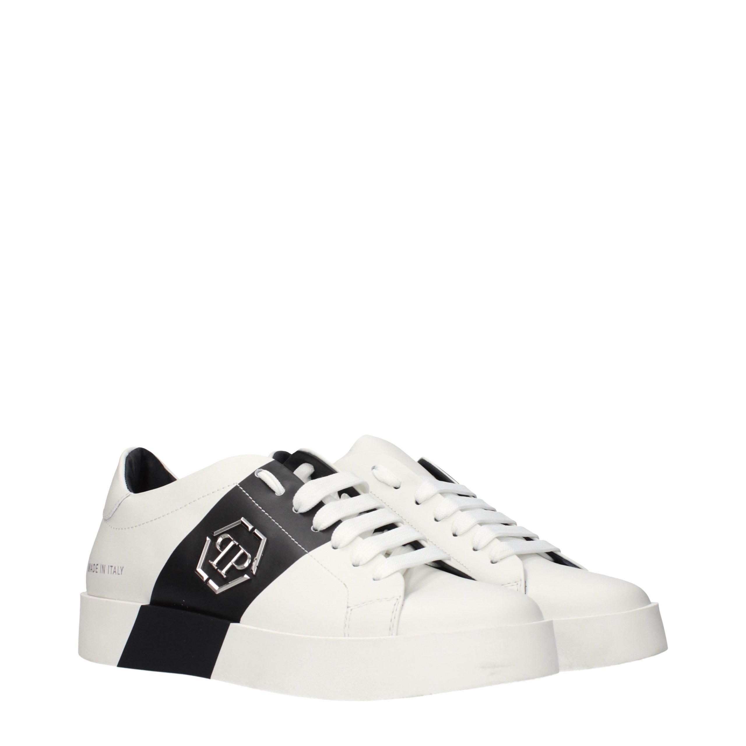 Philipp Plein White Leather Sneakers - Image 2