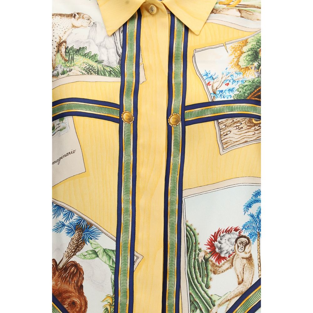 Gucci Bicolor Silk Pattern Shirt - Image 3