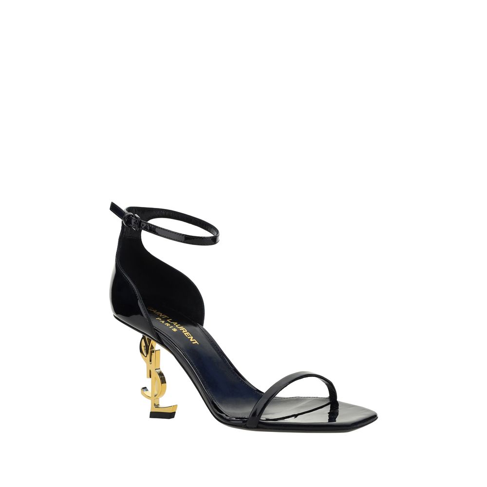 Saint Laurent Black Calf Leather Bos Taurus Platform Sandals - Image 2