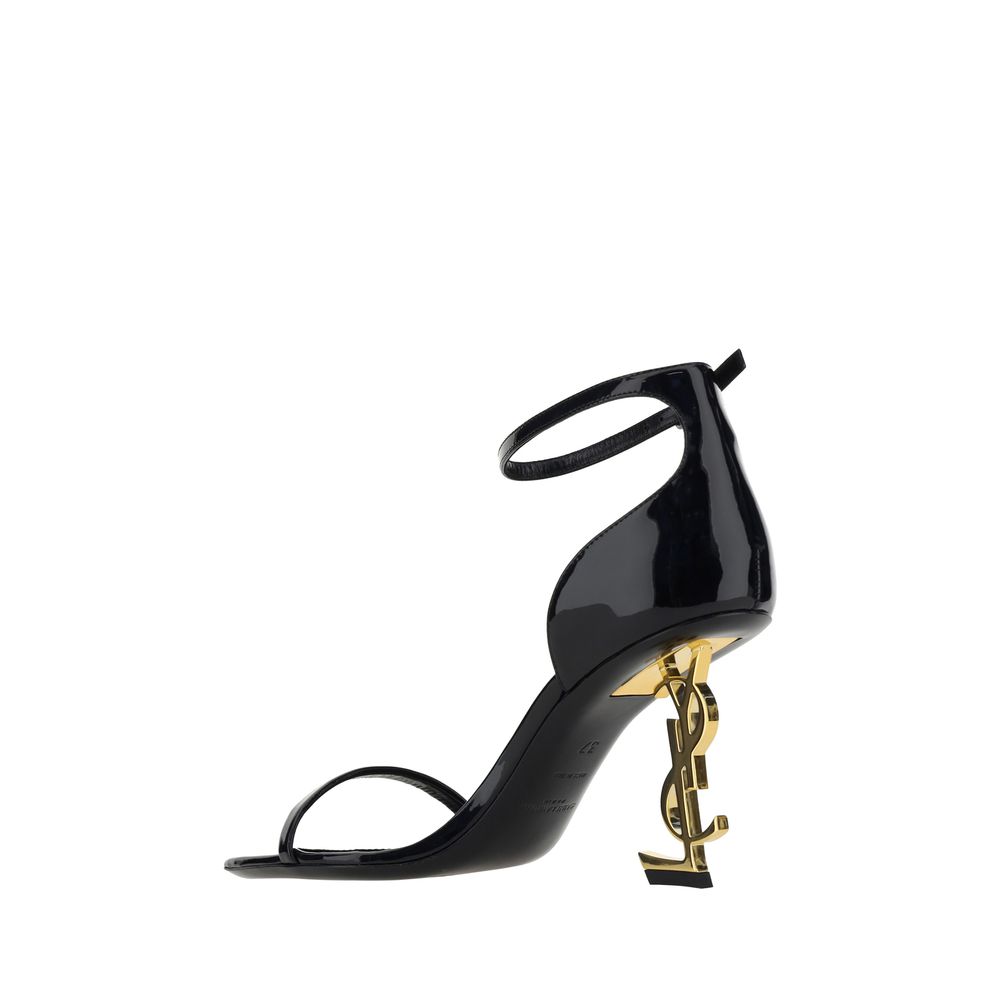 Saint Laurent Black Calf Leather Bos Taurus Platform Sandals - Image 3