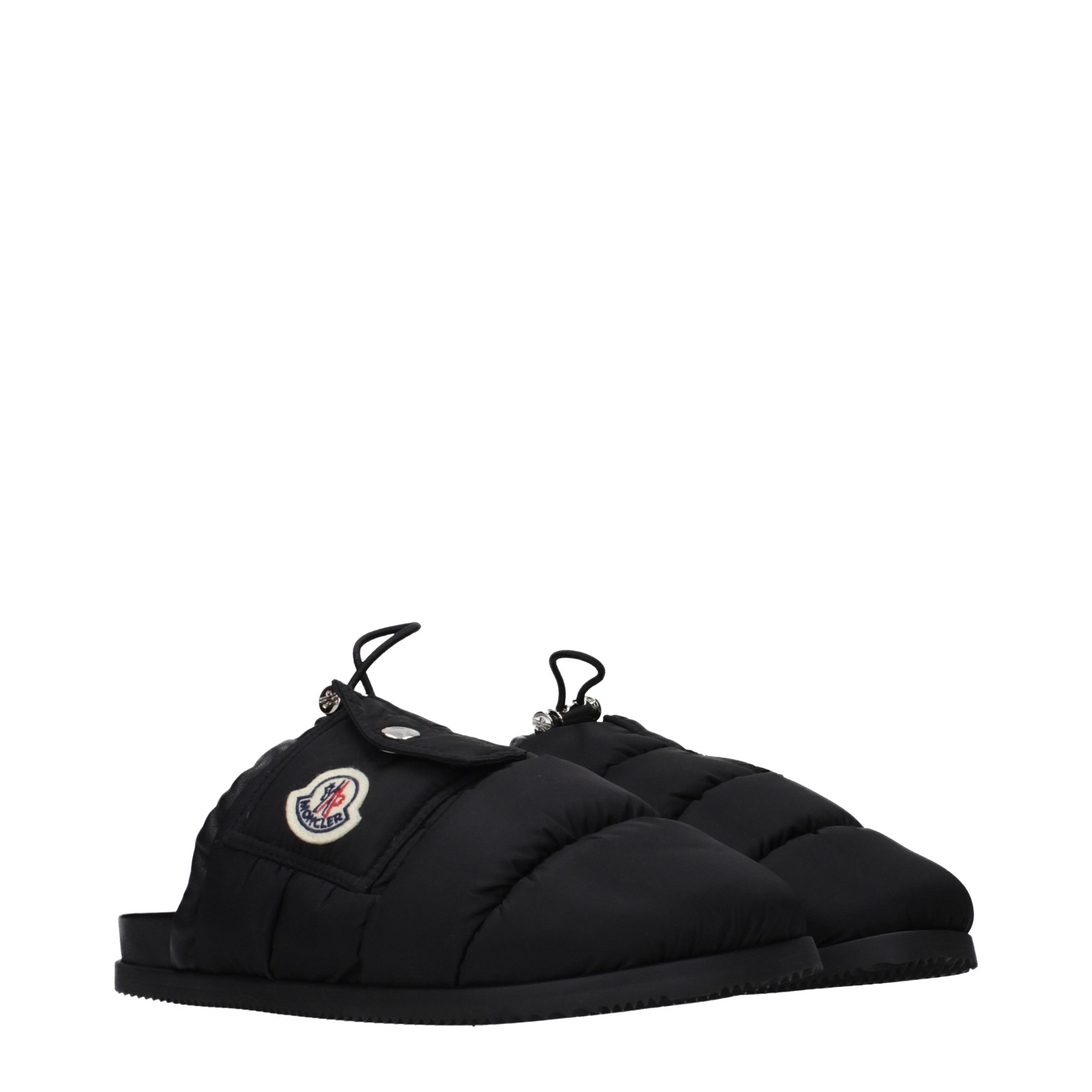 Moncler Black Fabric Slippers - Image 2