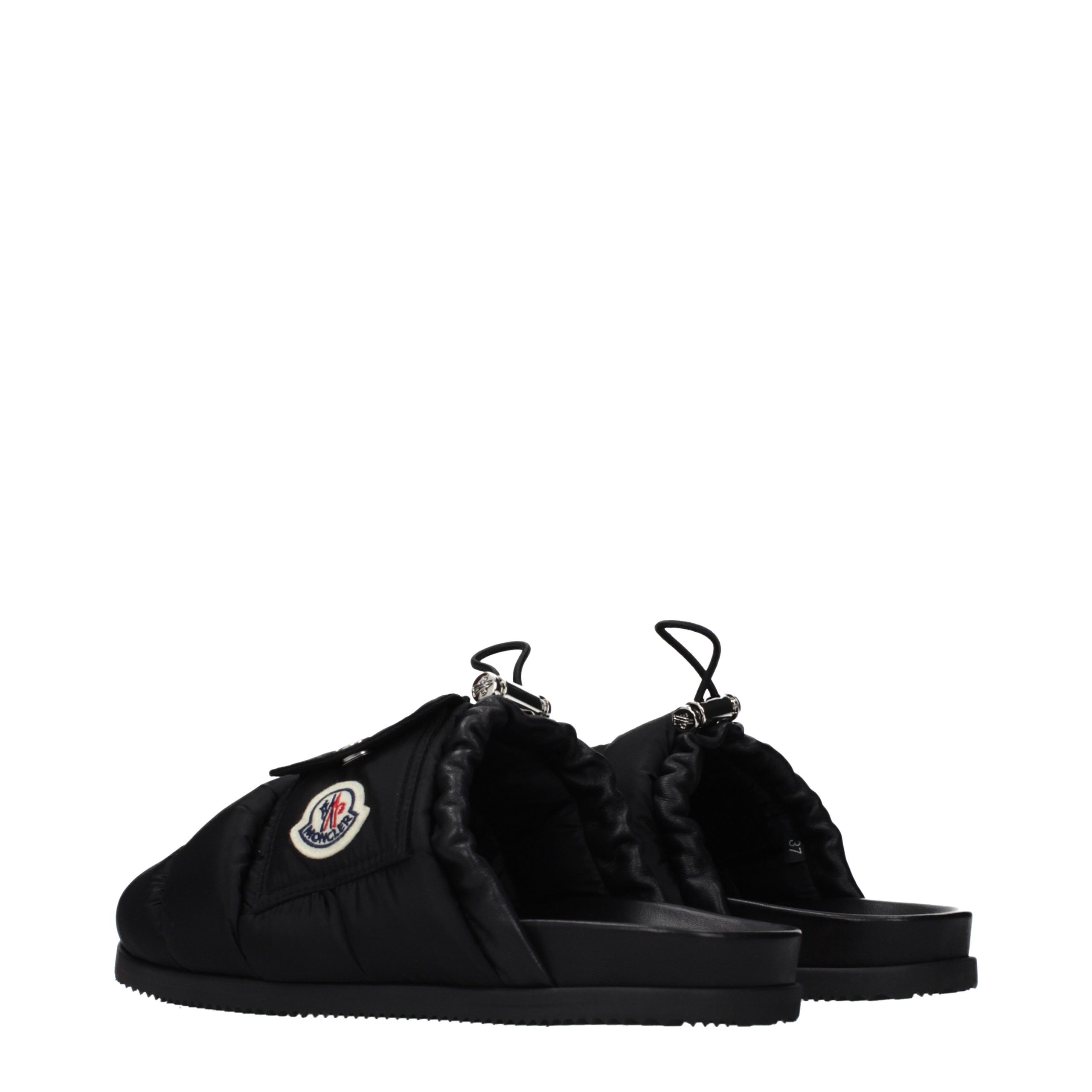 Moncler Black Fabric Slippers - Image 4