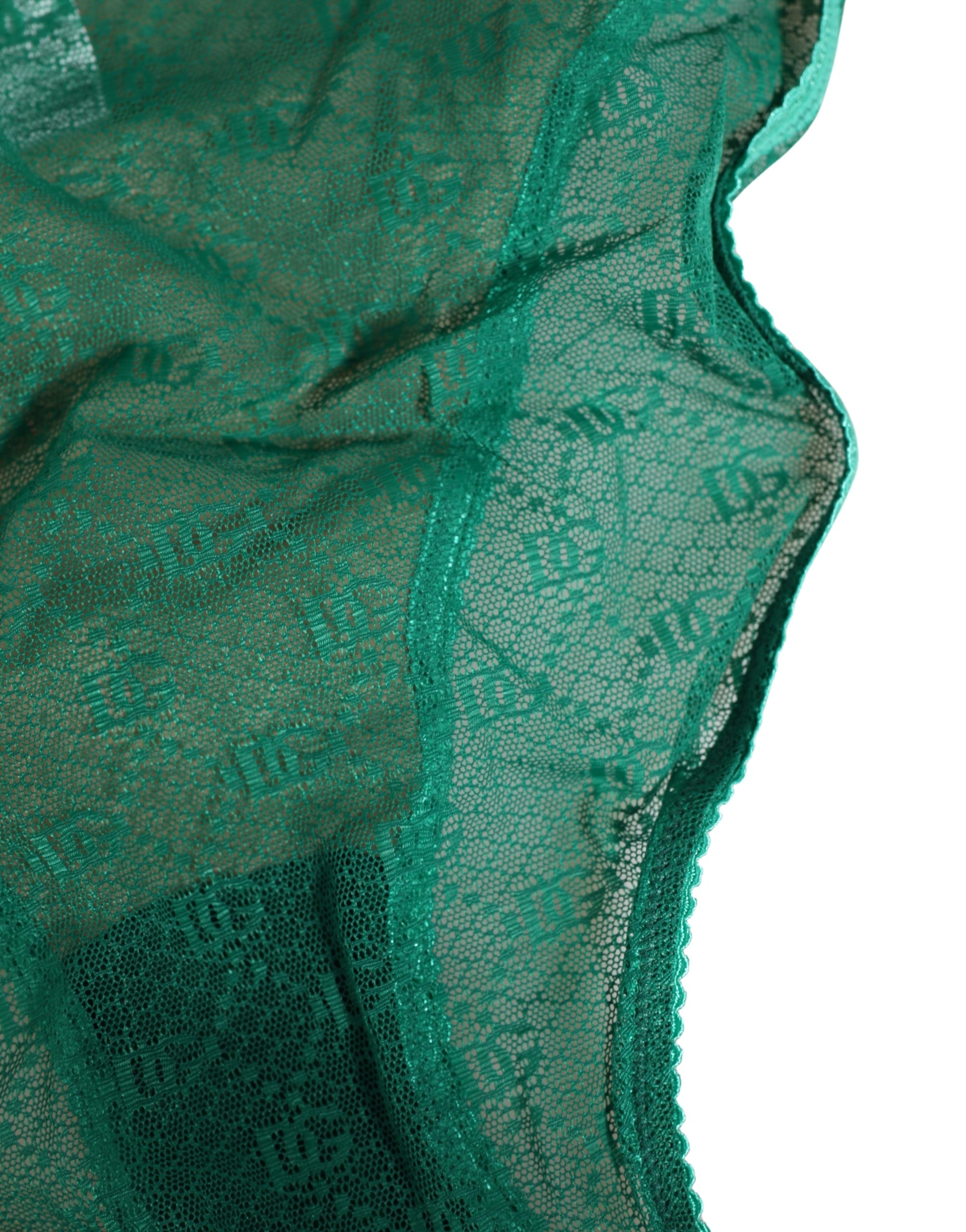 Dolce & Gabbana Green Lace Nylon DG Lingerie Panty Brief Underwear - Image 3