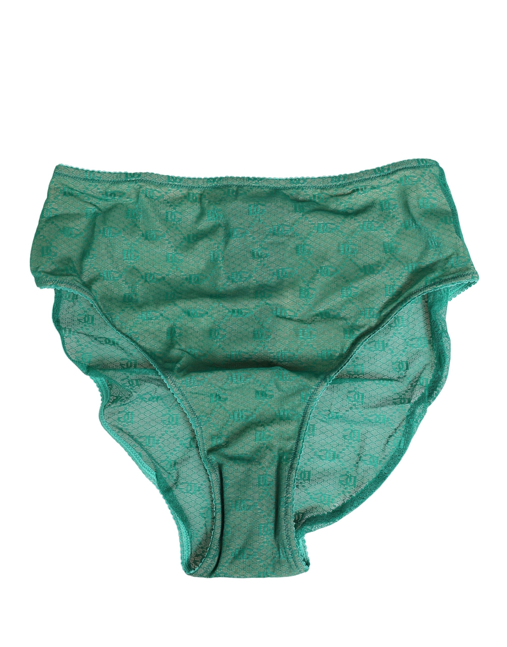 Dolce & Gabbana Green Lace Nylon DG Lingerie Panty Brief Underwear - Image 4