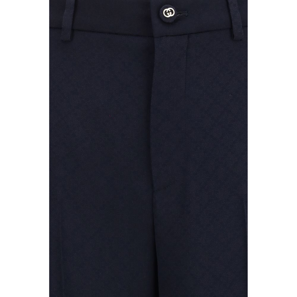 Gucci Blue Viscose Casual Pants - Image 3