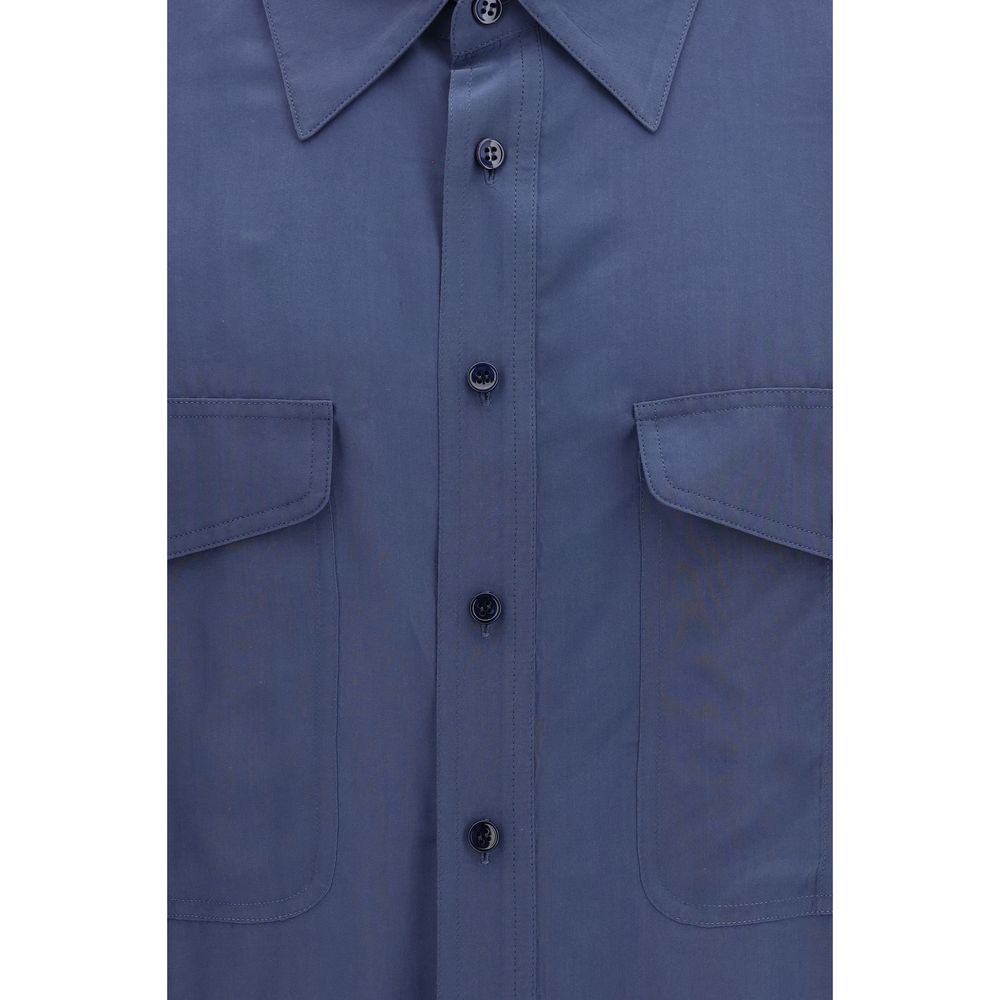 Saint Laurent Blue Viscose Dress Shirt - Image 3