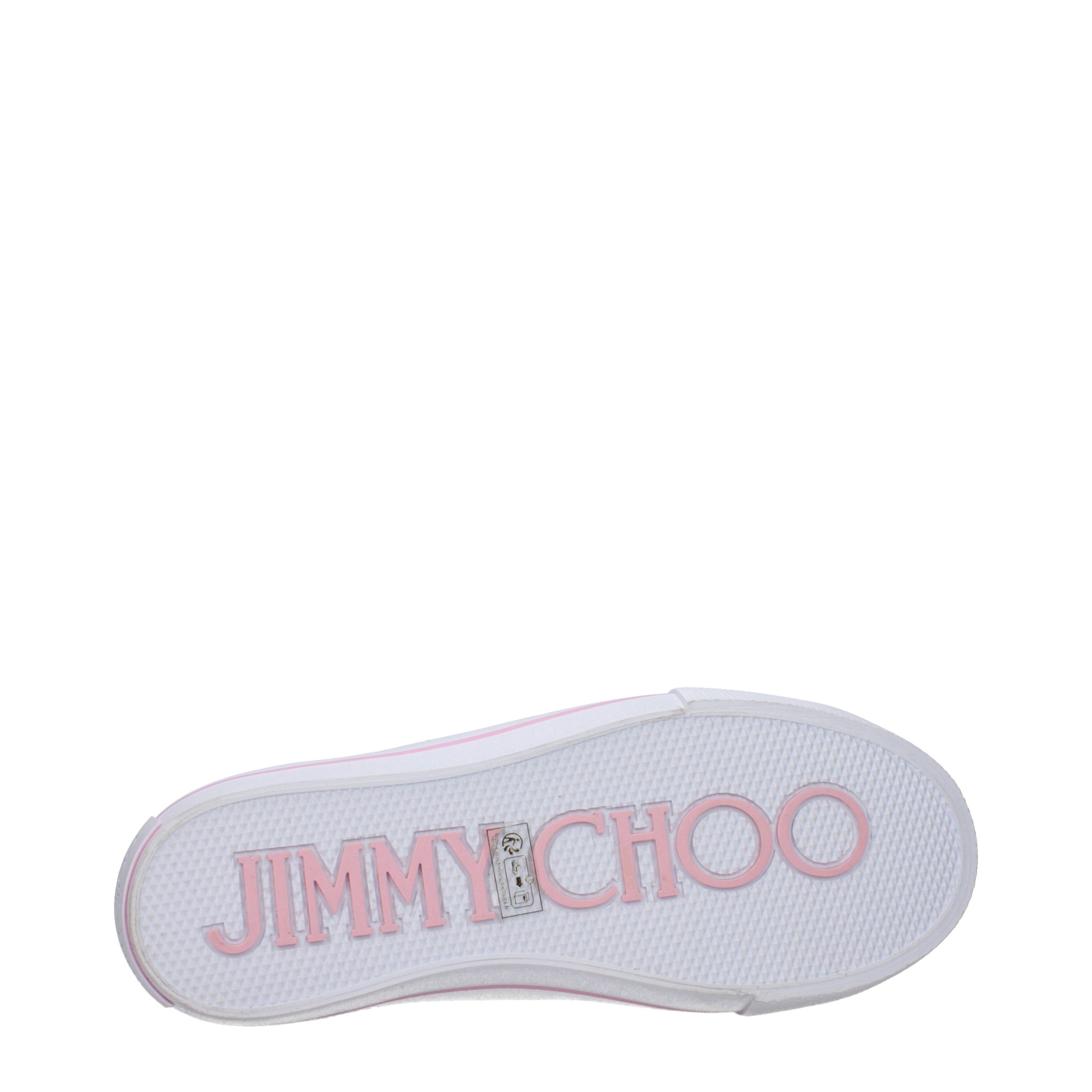 Jimmy Choo Pink Fabric Low Top Sneakers - Image 5
