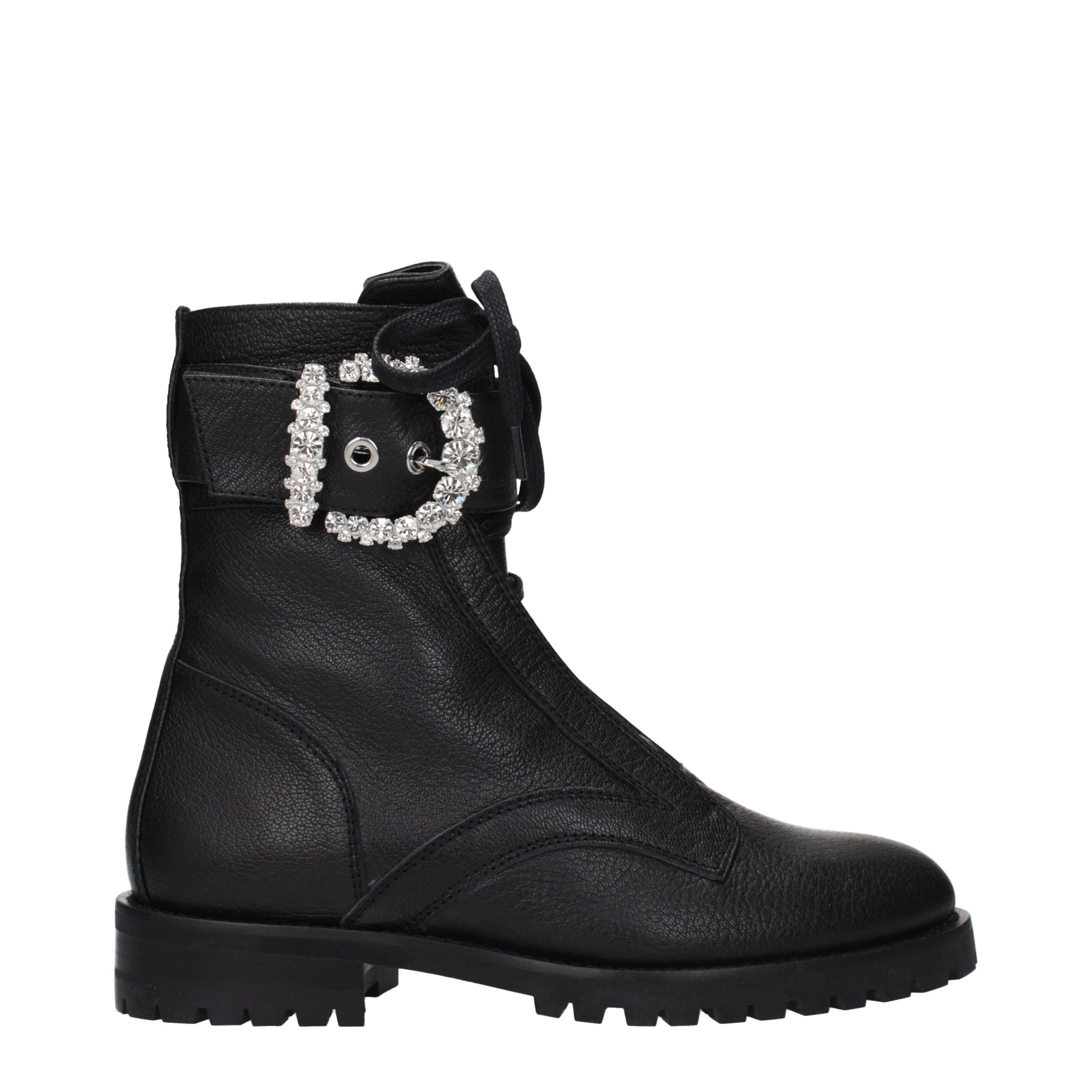 Jimmy Choo Black Leather Ankle Boots