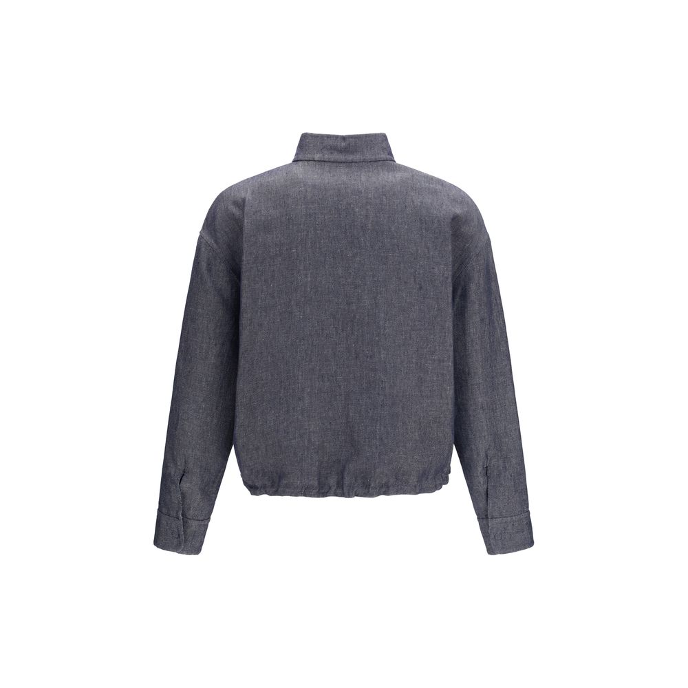 Fendi Blue Linen Denim Jacket - Image 2