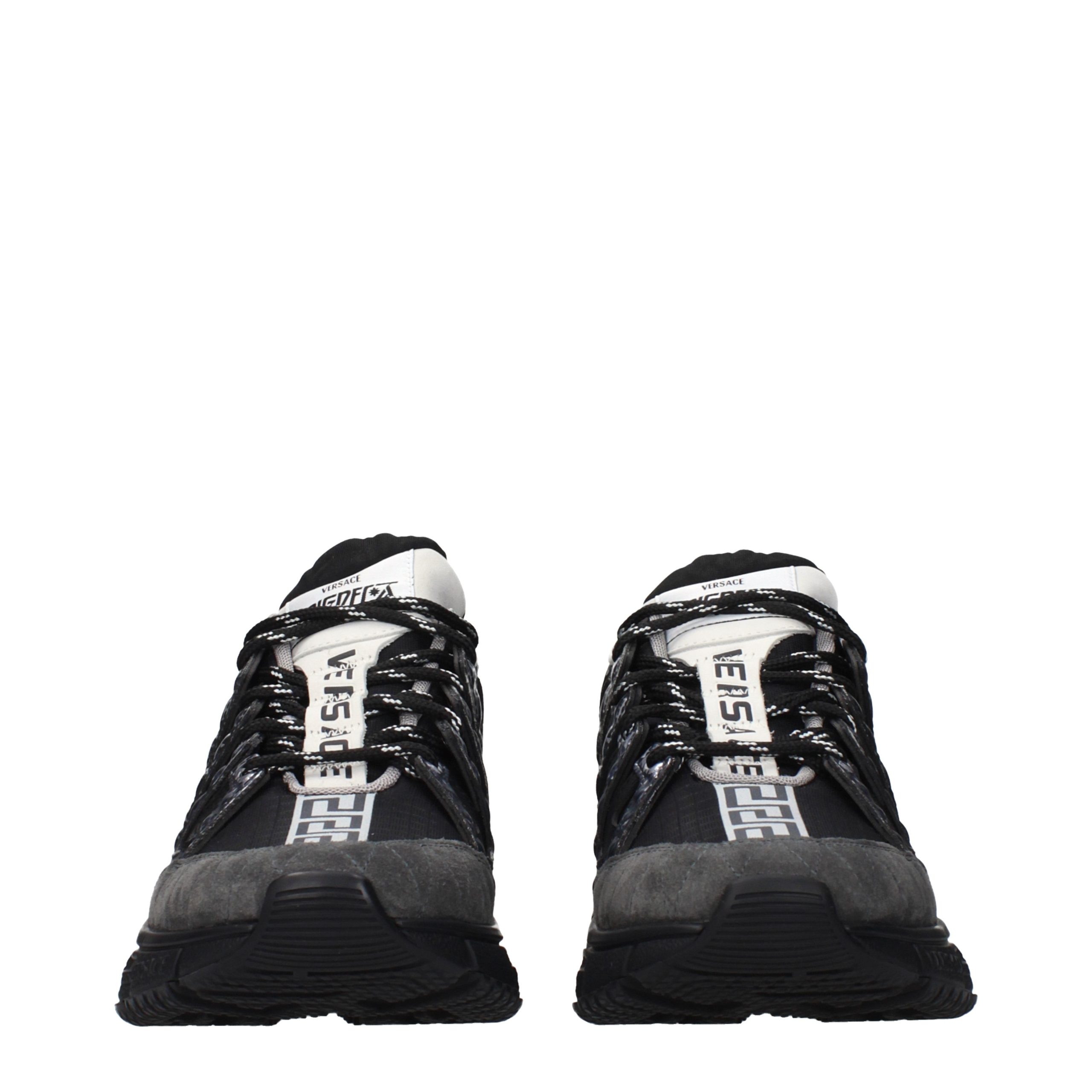 Versace Black Fabric Athletic Sneakers - Image 3