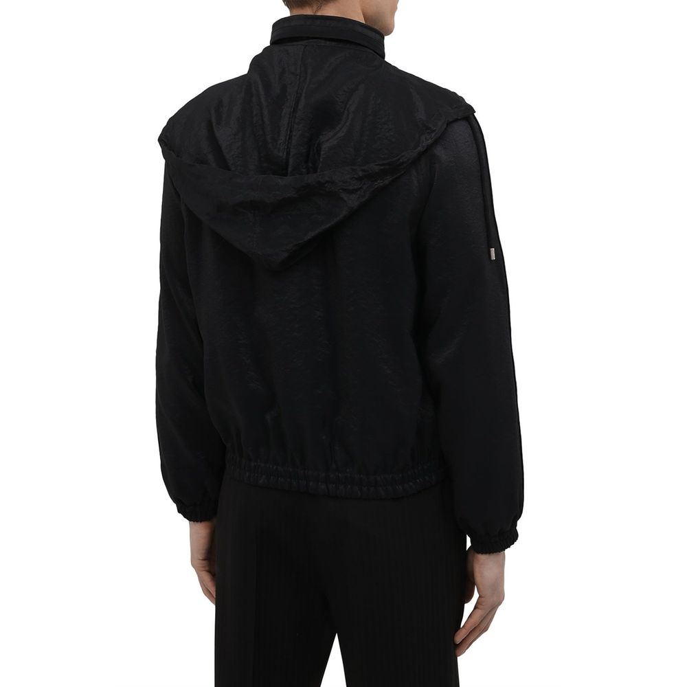 Saint Laurent Black Polyamide Bomber - Image 3