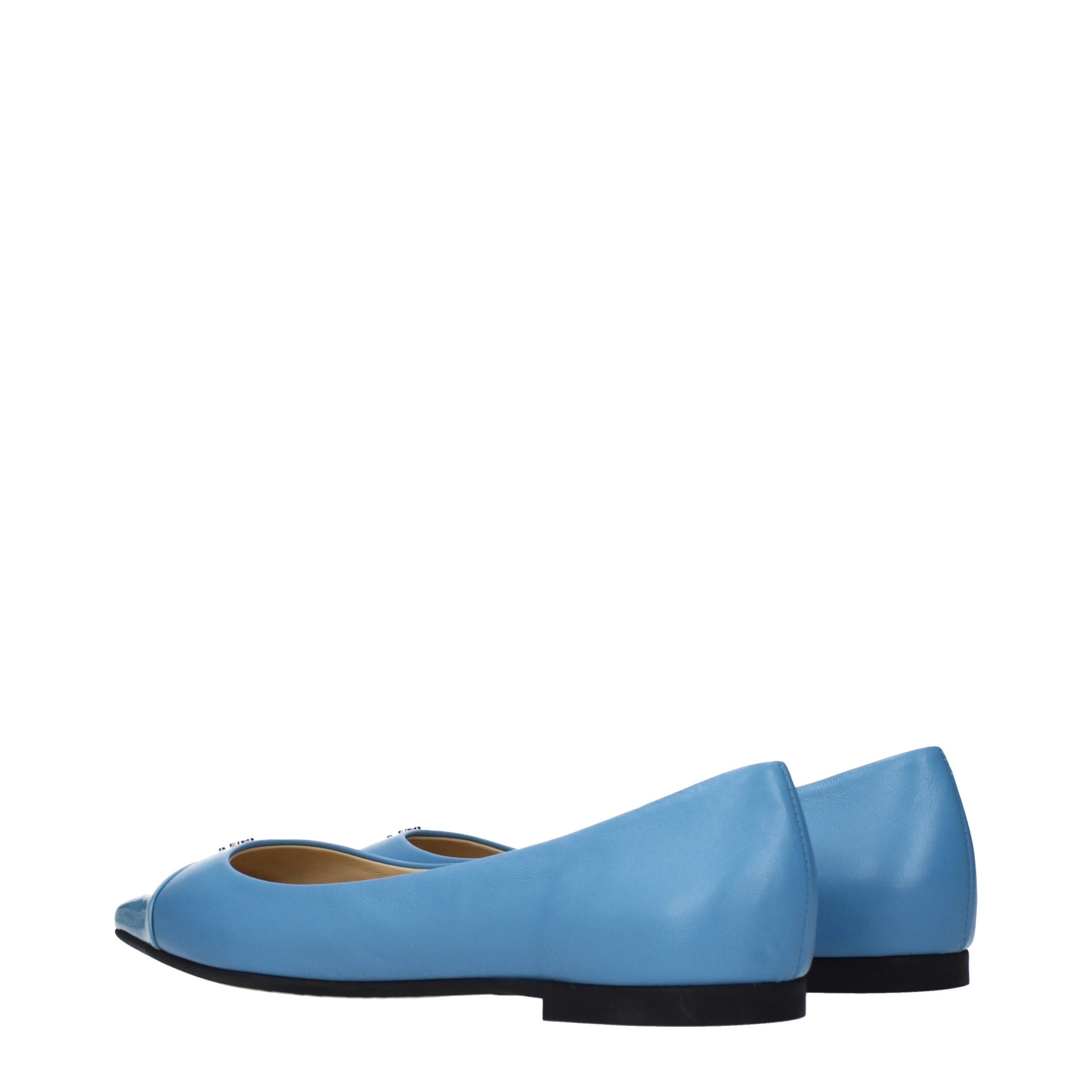 Jimmy Choo Light Blue Leather Ballet Flats - Image 3