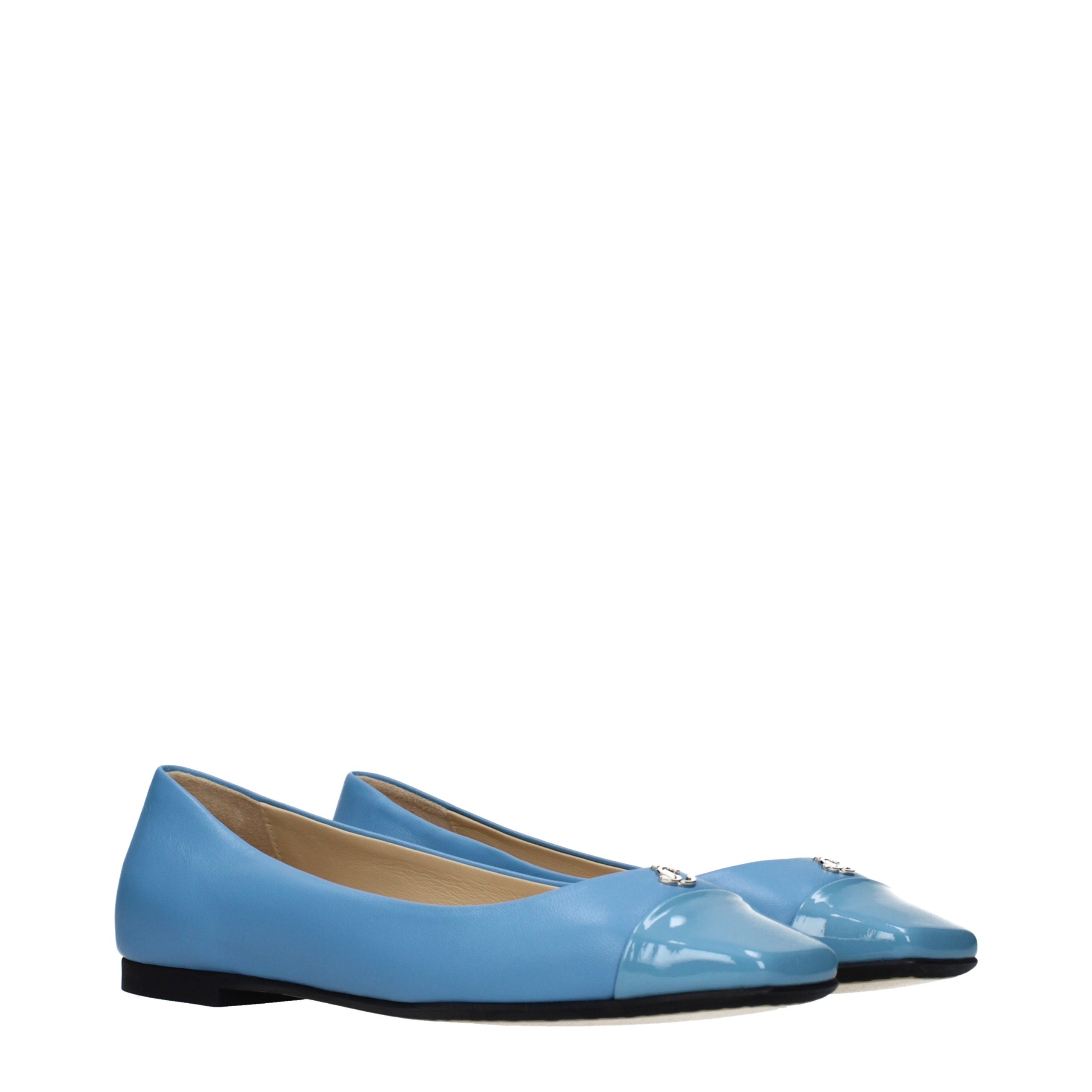 Jimmy Choo Light Blue Leather Ballet Flats - Image 4