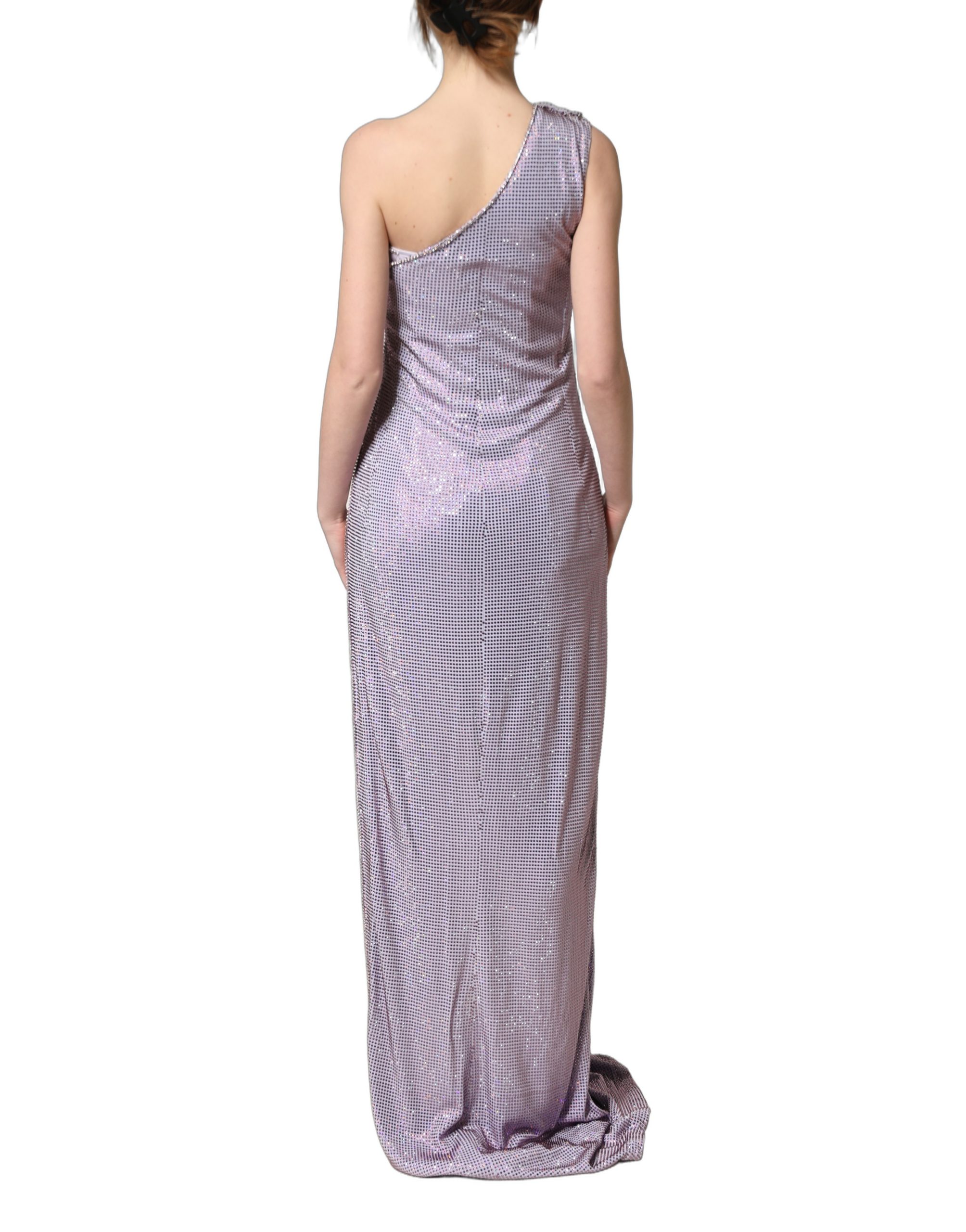 Dolce & Gabbana Purple Crystal OneShoulder EveningGown Dress - Image 4