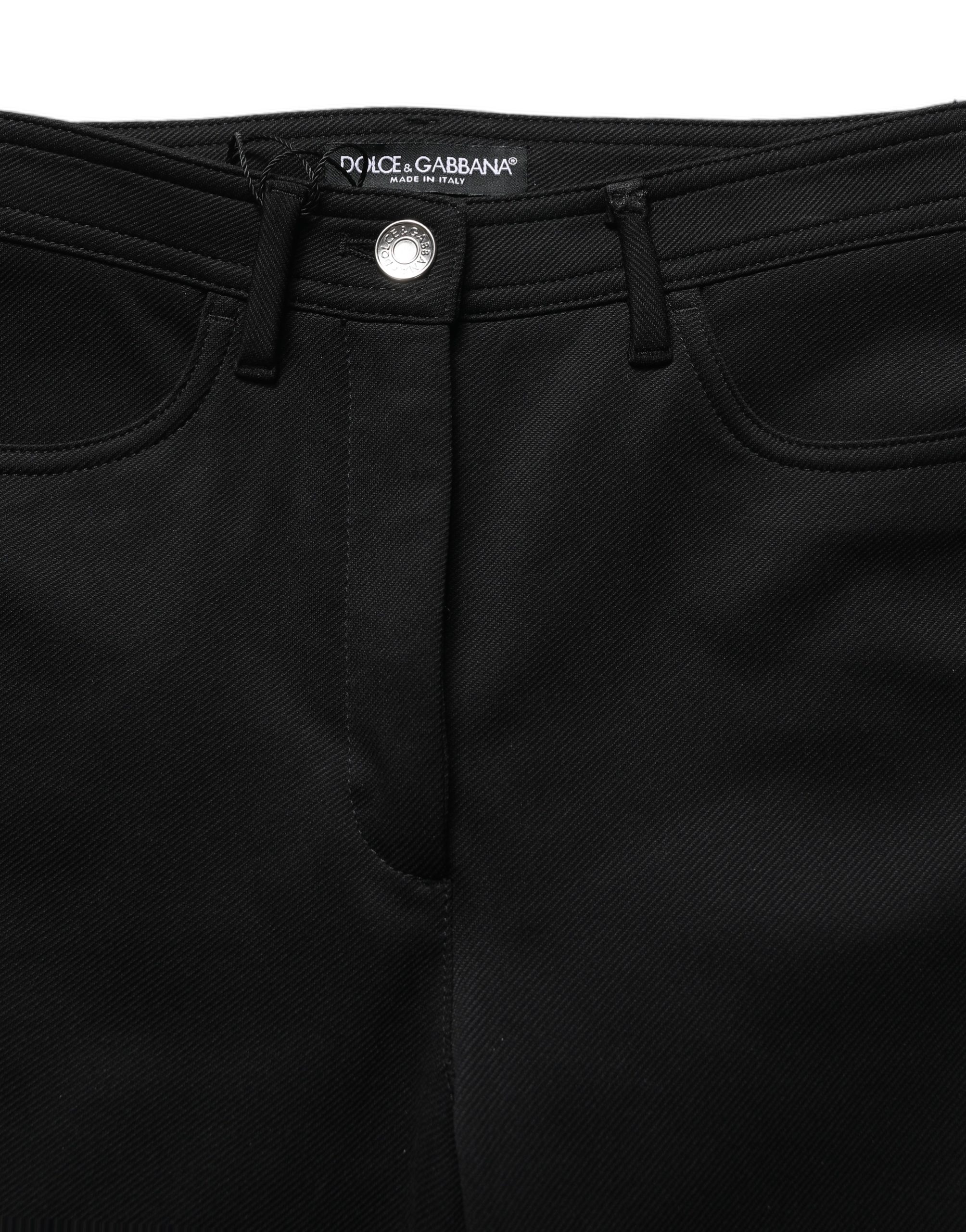 Dolce & Gabbana Black Nylon Stretch Skinny High Waist Pants - Image 5
