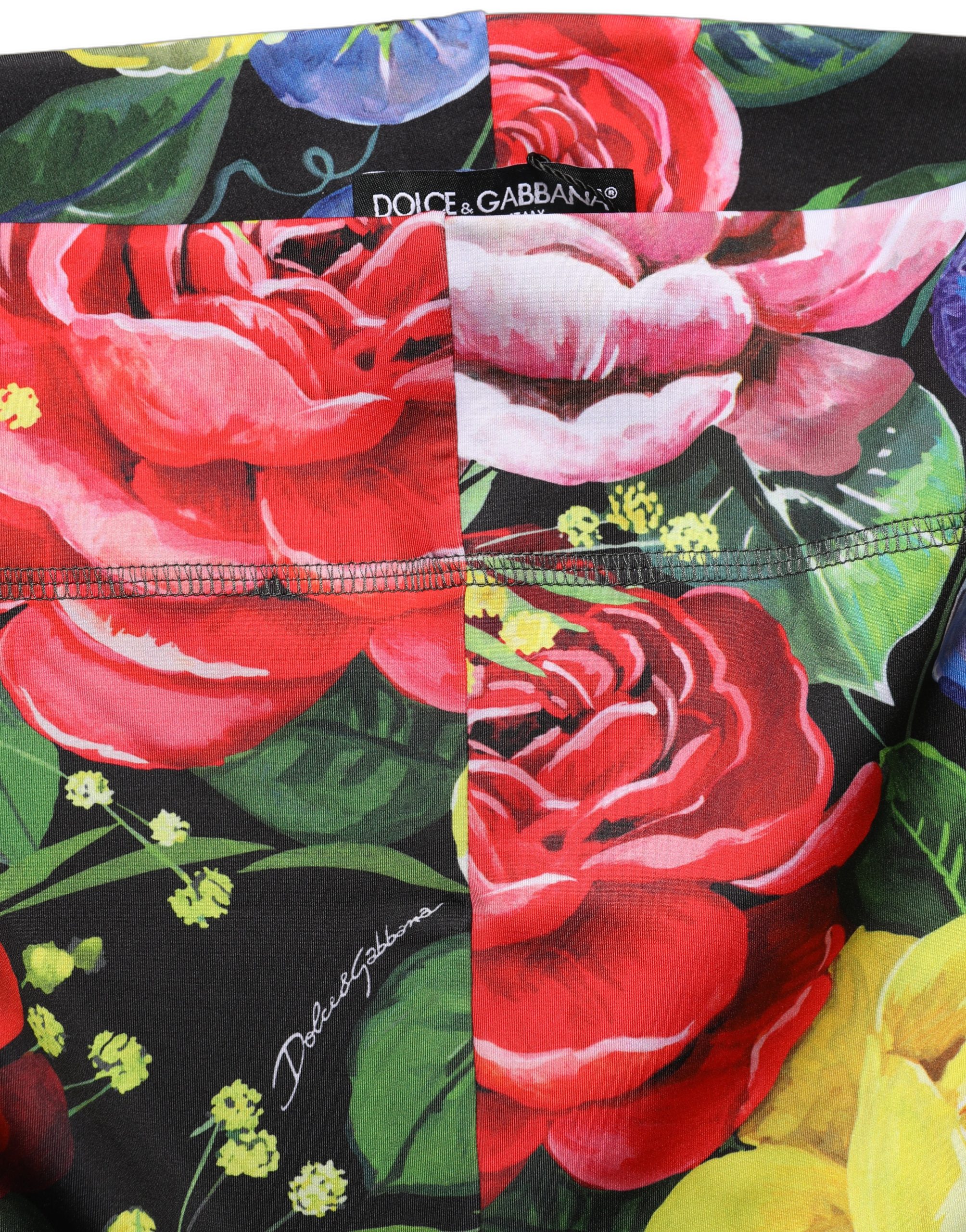 Dolce & Gabbana Multicolor Floral Stretch Jersey Leggings Pants - Image 5