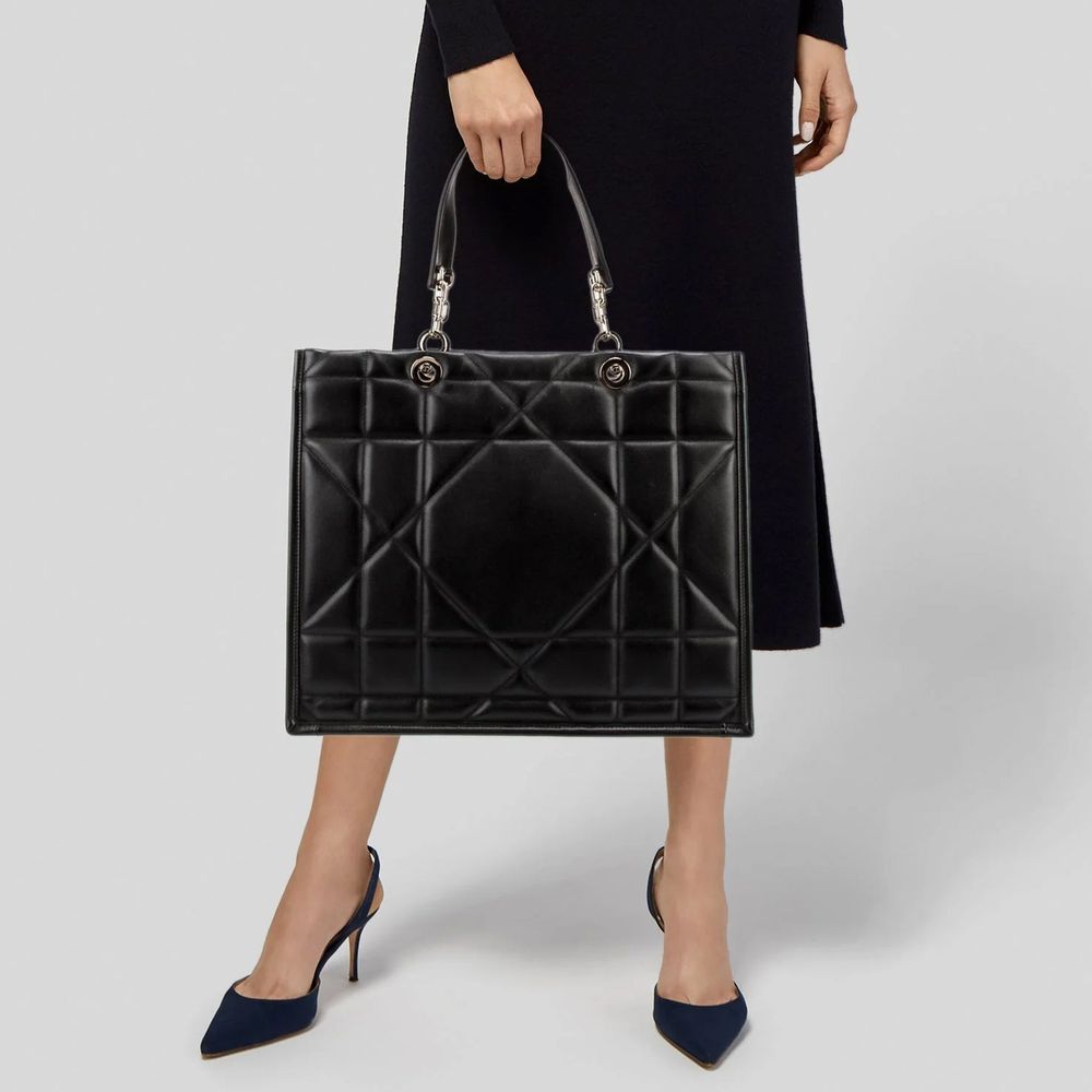Dior Black Leather Tote Bag - Image 2
