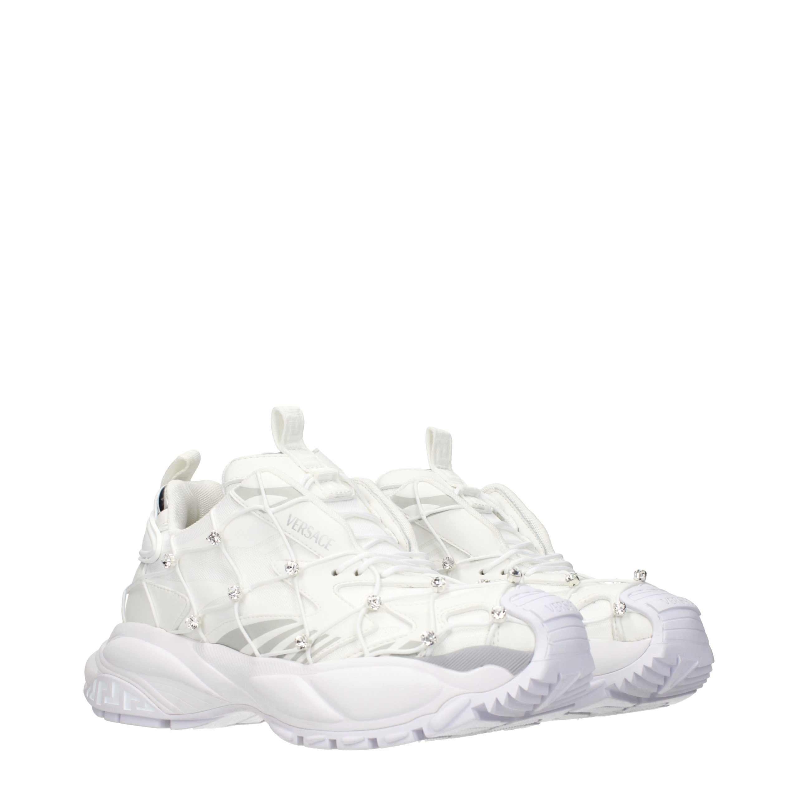 Versace White Fabric Sneakers - Image 2