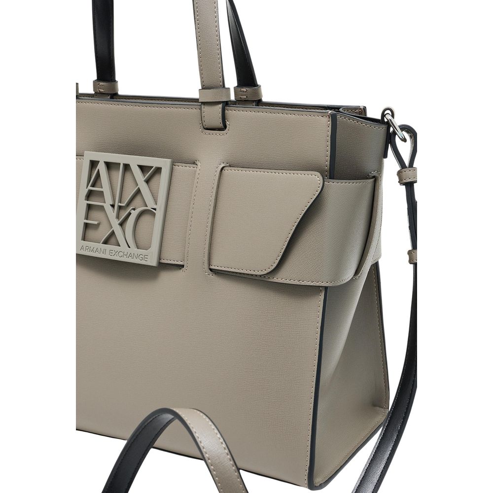 Armani Exchange Beige Artificial Leather Handbag - Image 4