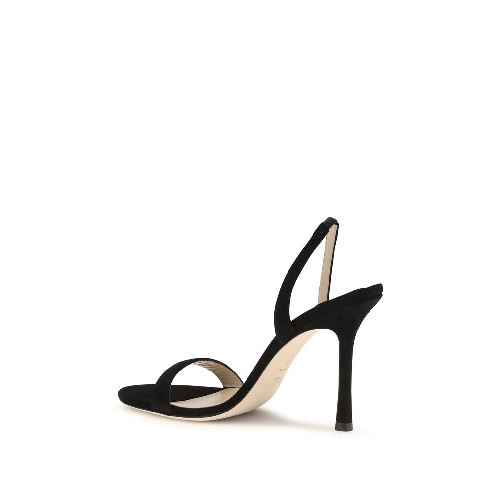 Jimmy Choo Black Calf Leather Bos Taurus Stiletto Heel Sandals - Image 3