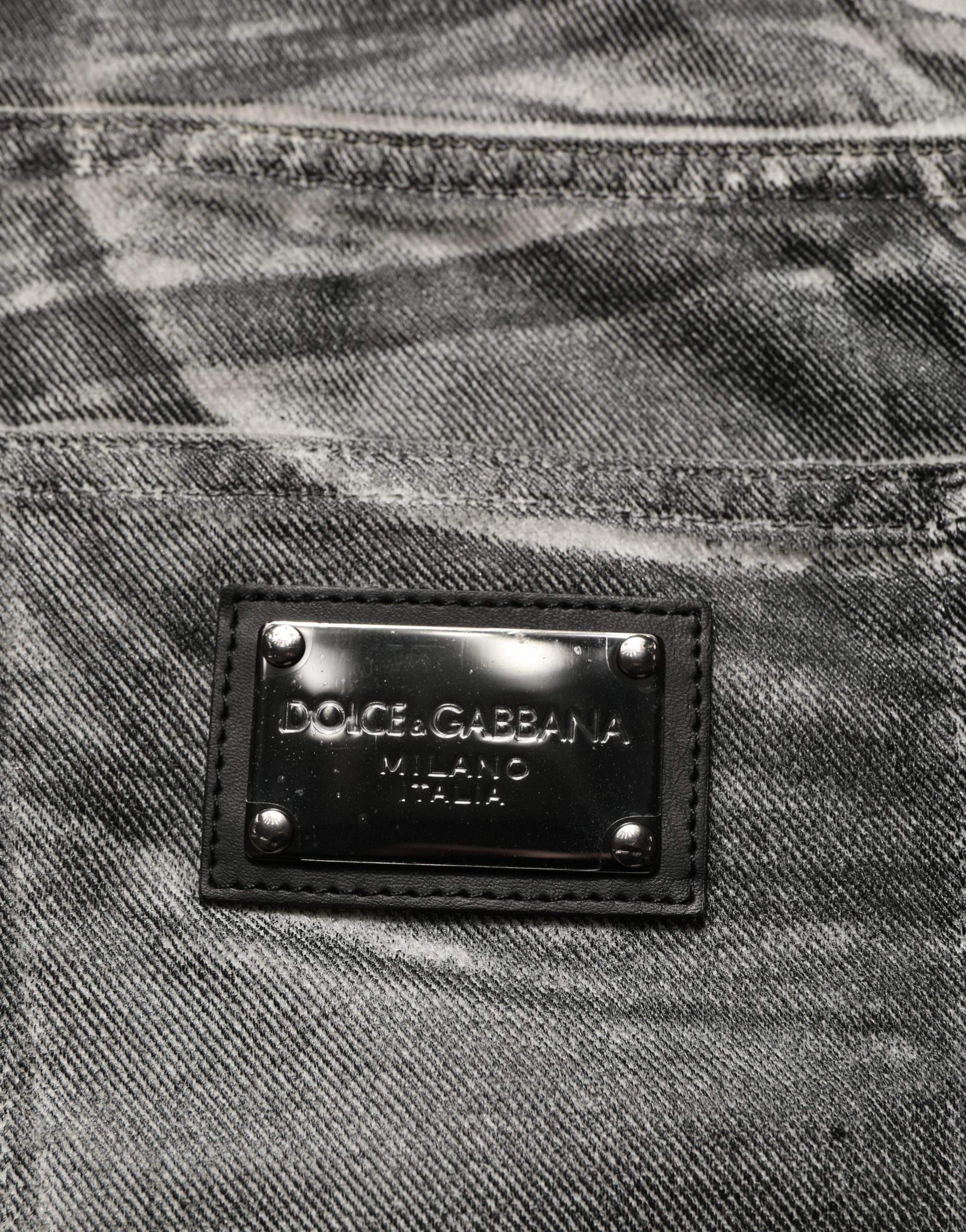 Dolce & Gabbana Grey Washed Mid Waist Straight Denim Jeans - Image 6