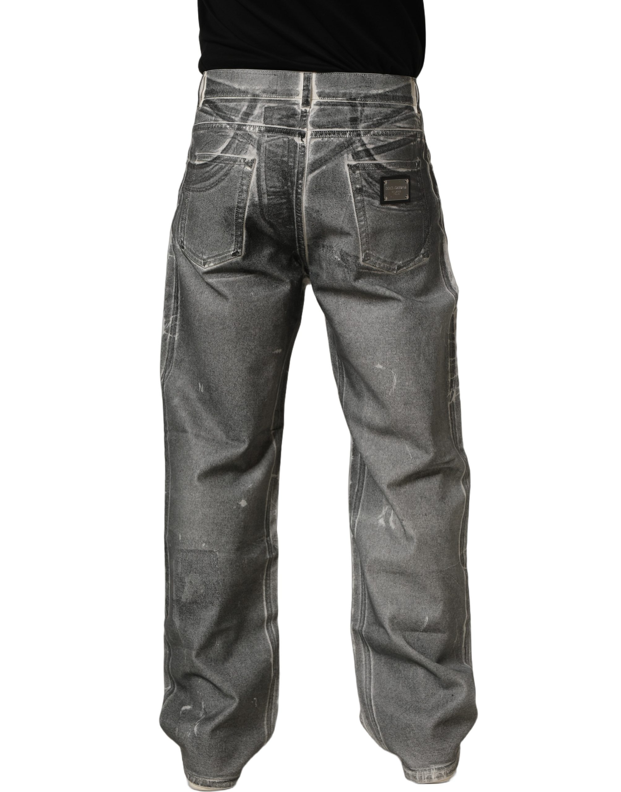 Dolce & Gabbana Grey Washed Mid Waist Straight Denim Jeans - Image 4