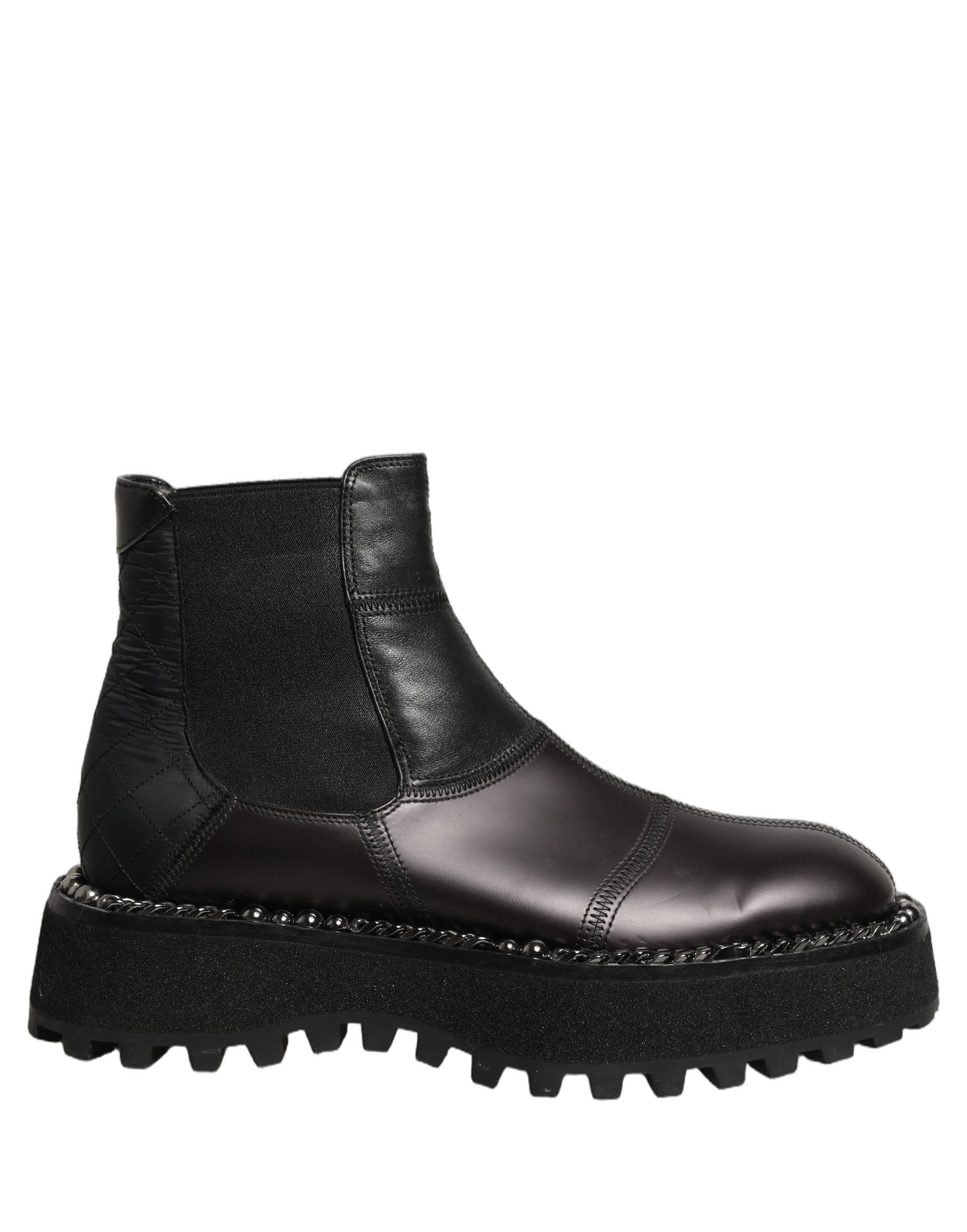 Dolce & Gabbana Black Leather Slip On Chelsea Boots Shoes - Image 2