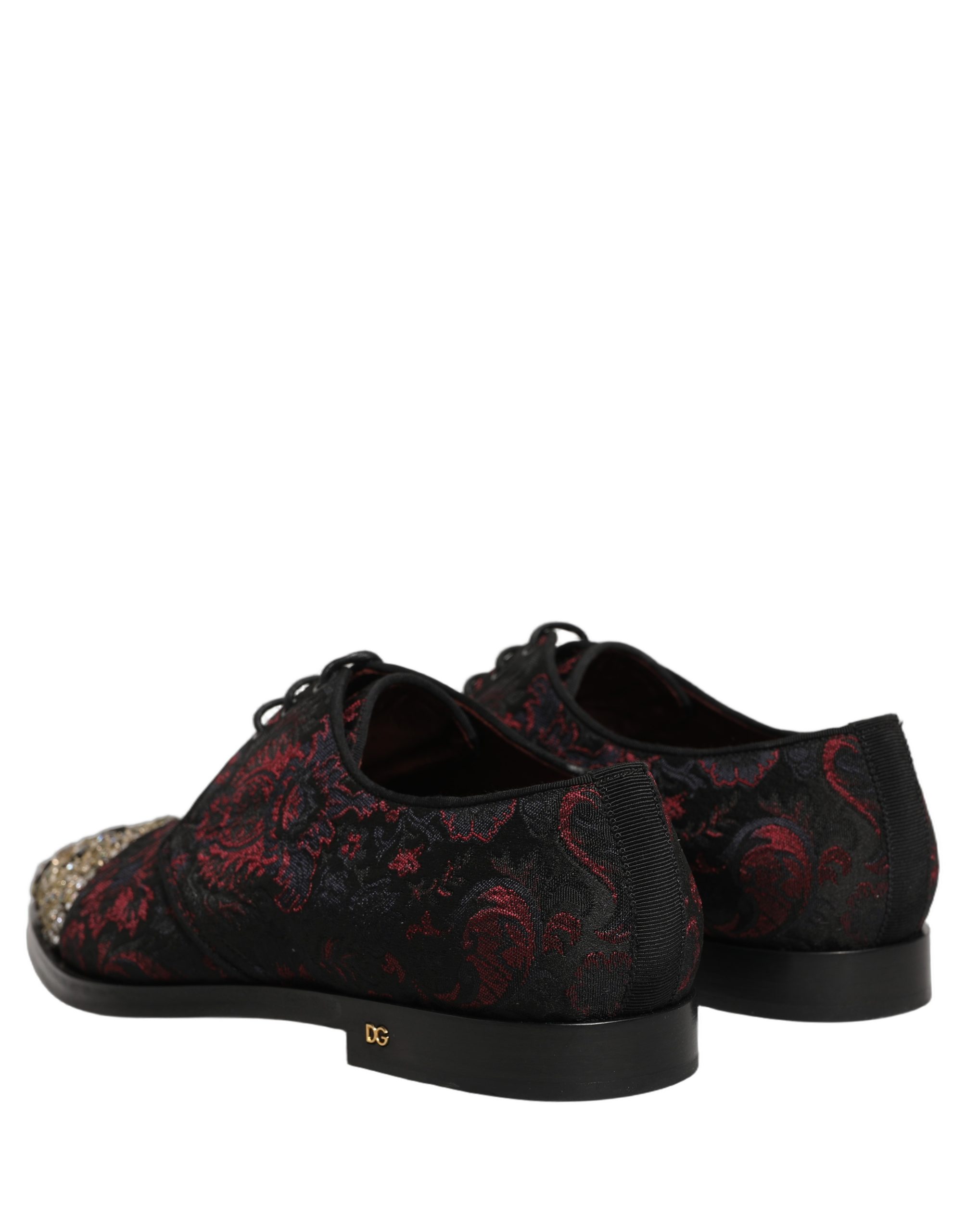 Dolce & Gabbana Black Red Embellished Derby Dress Formal Shoes - Image 6