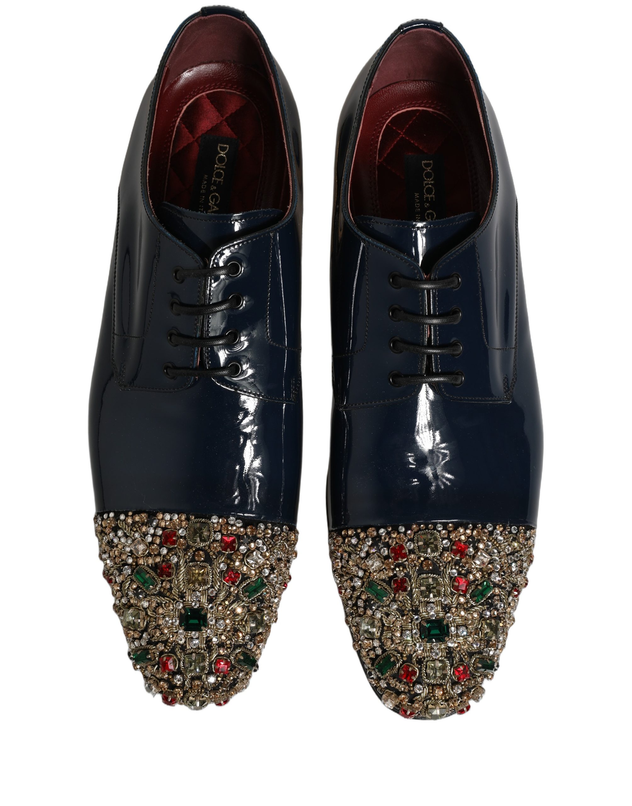 Dolce & Gabbana Blue Embellished Men Derby Dress Formal Shoes - Image 5