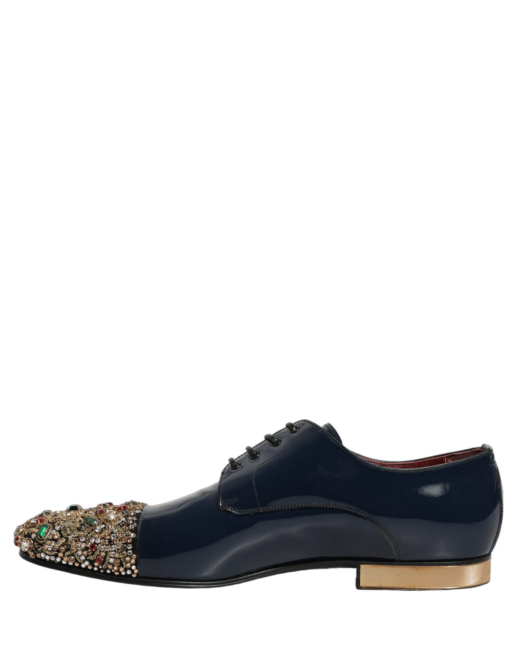 Dolce & Gabbana Blue Embellished Men Derby Dress Formal Shoes - Image 8