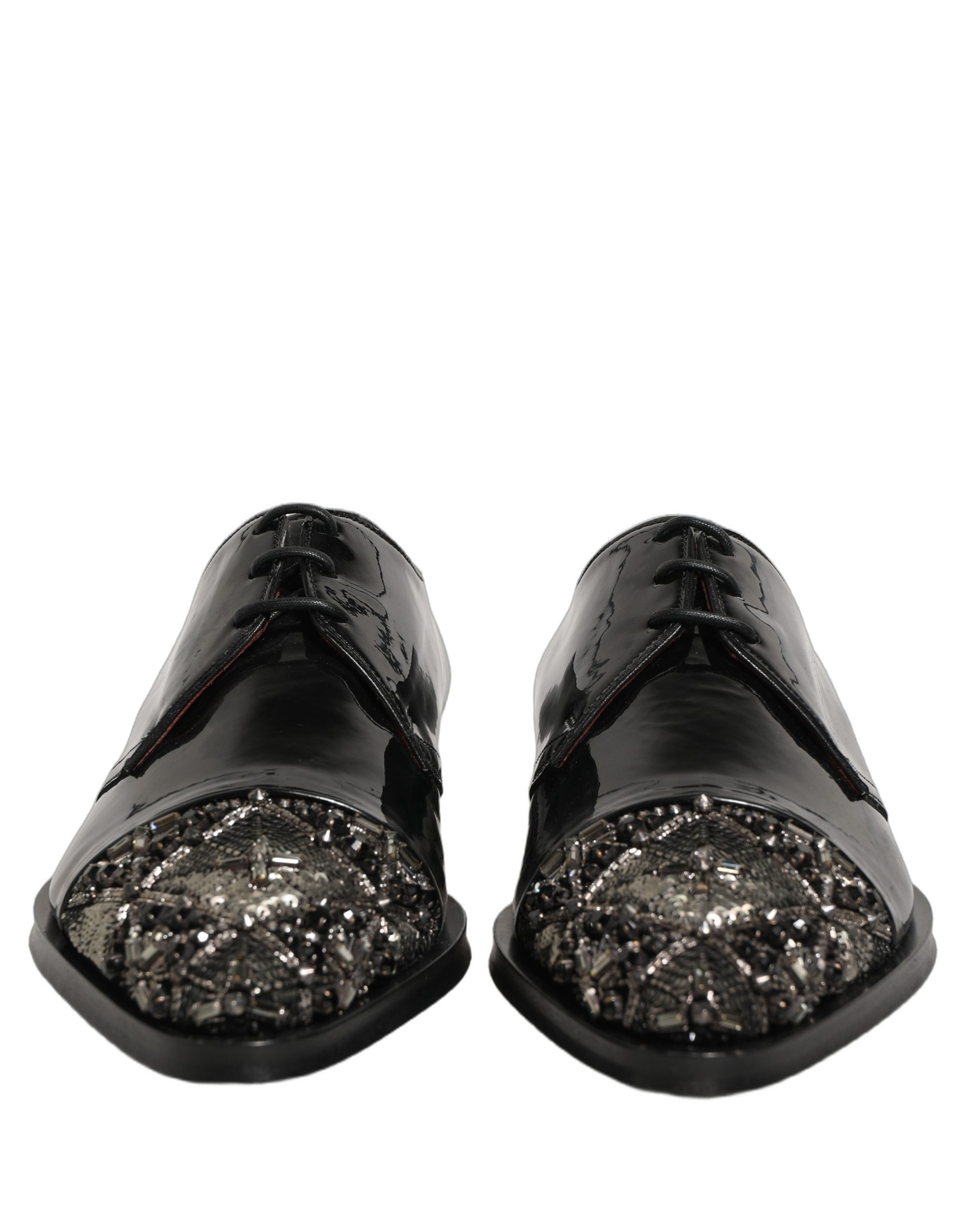 Dolce & Gabbana Black Embellished Men Derby Dress Formal Shoes - Image 3