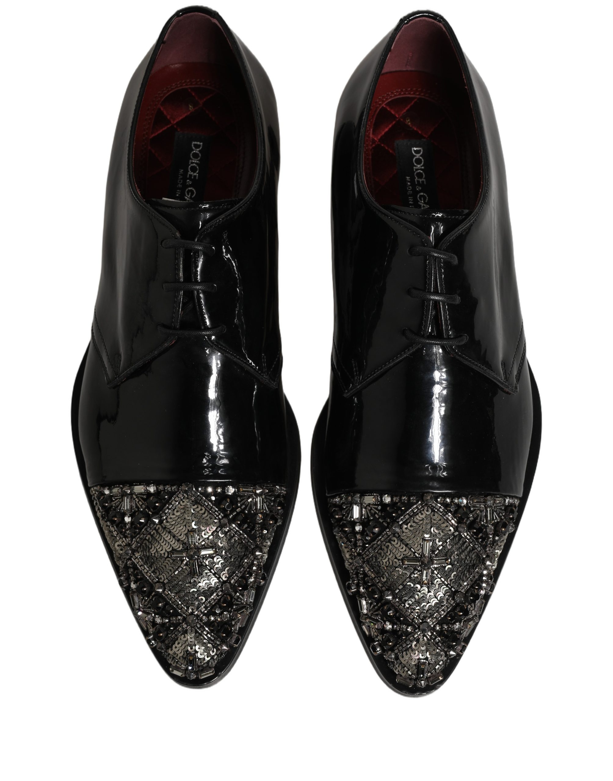 Dolce & Gabbana Black Embellished Men Derby Dress Formal Shoes - Image 4