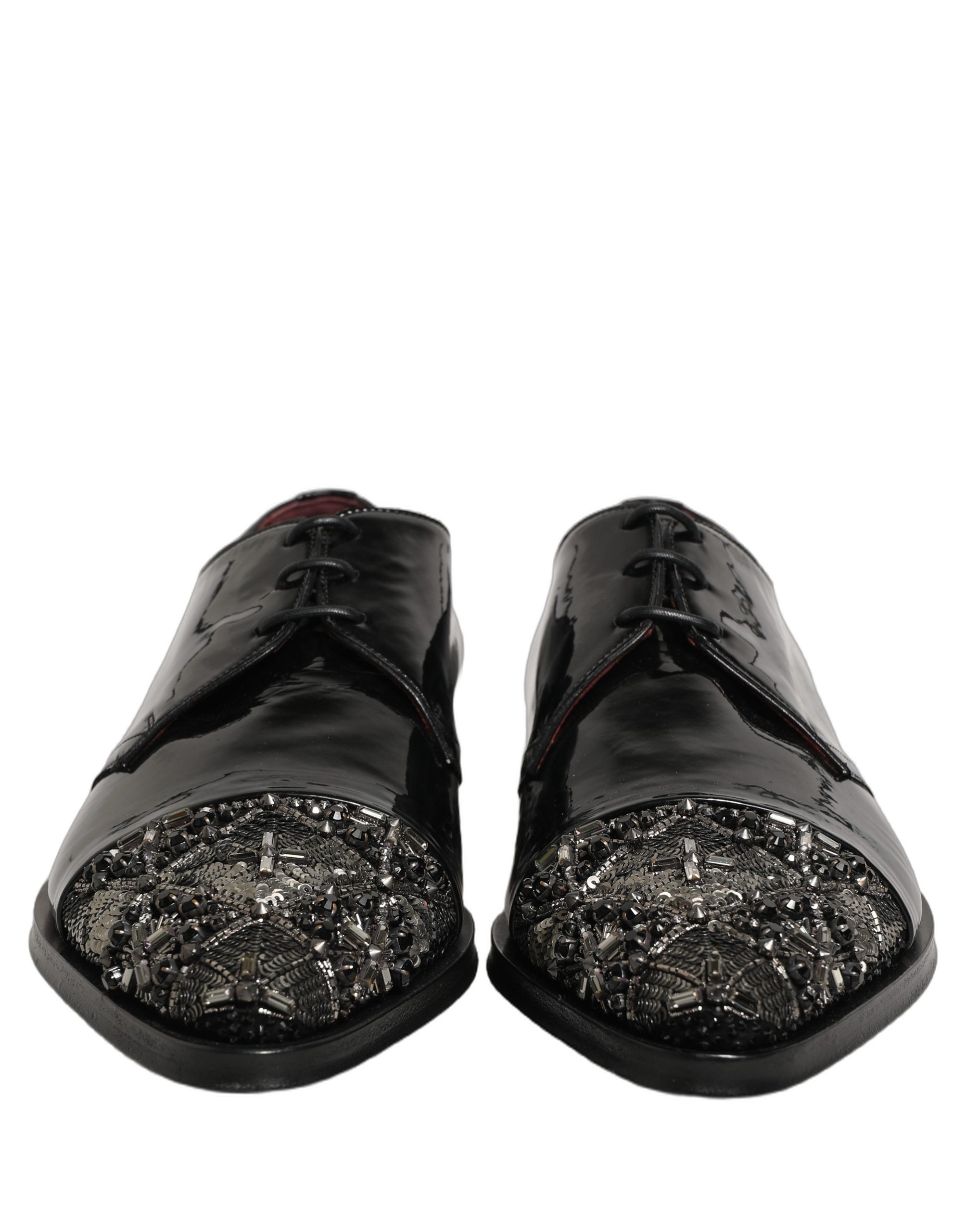 Dolce & Gabbana Black Embellished Derby Dress Formal Shoes - Image 3