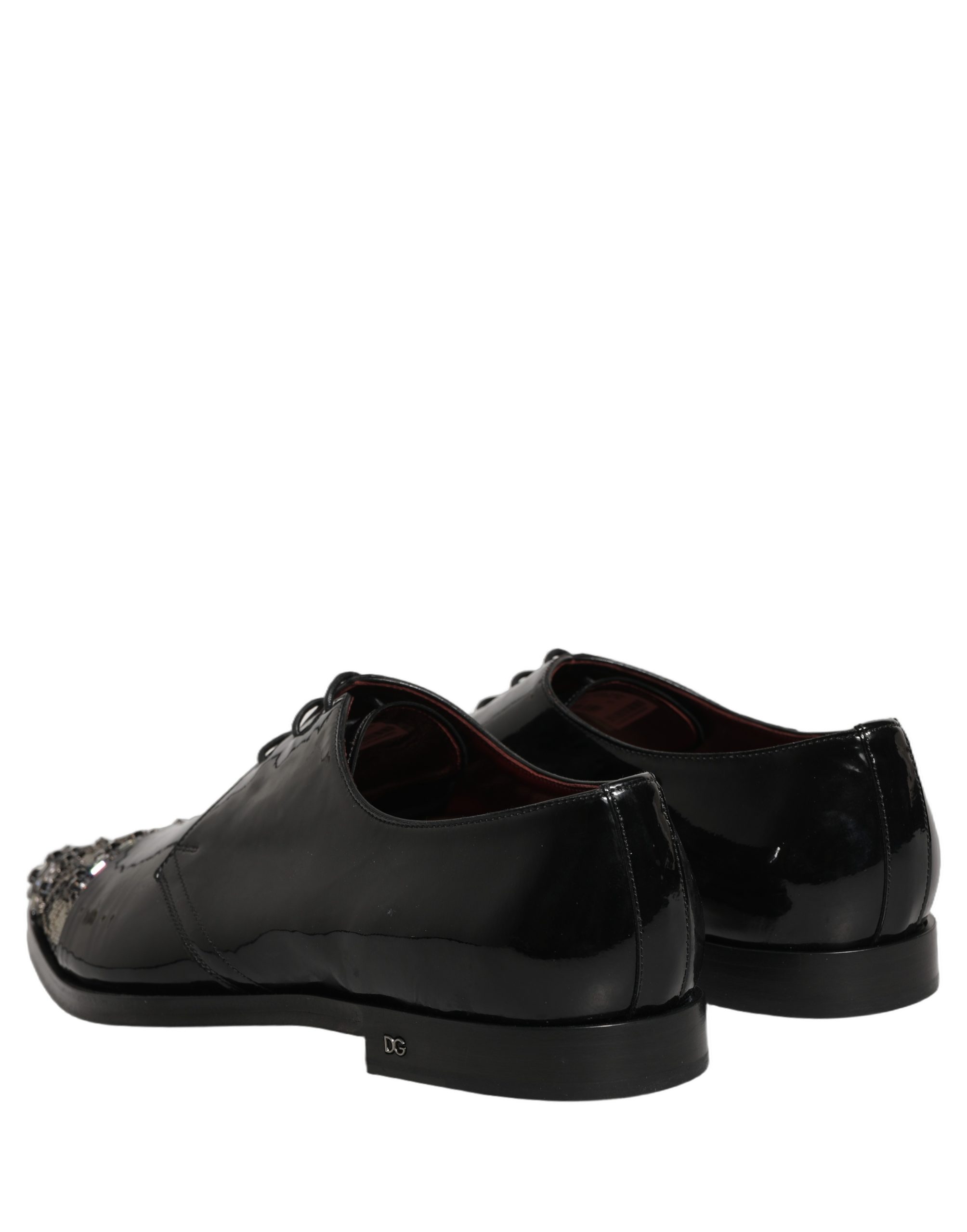Dolce & Gabbana Black Embellished Derby Dress Formal Shoes - Image 6
