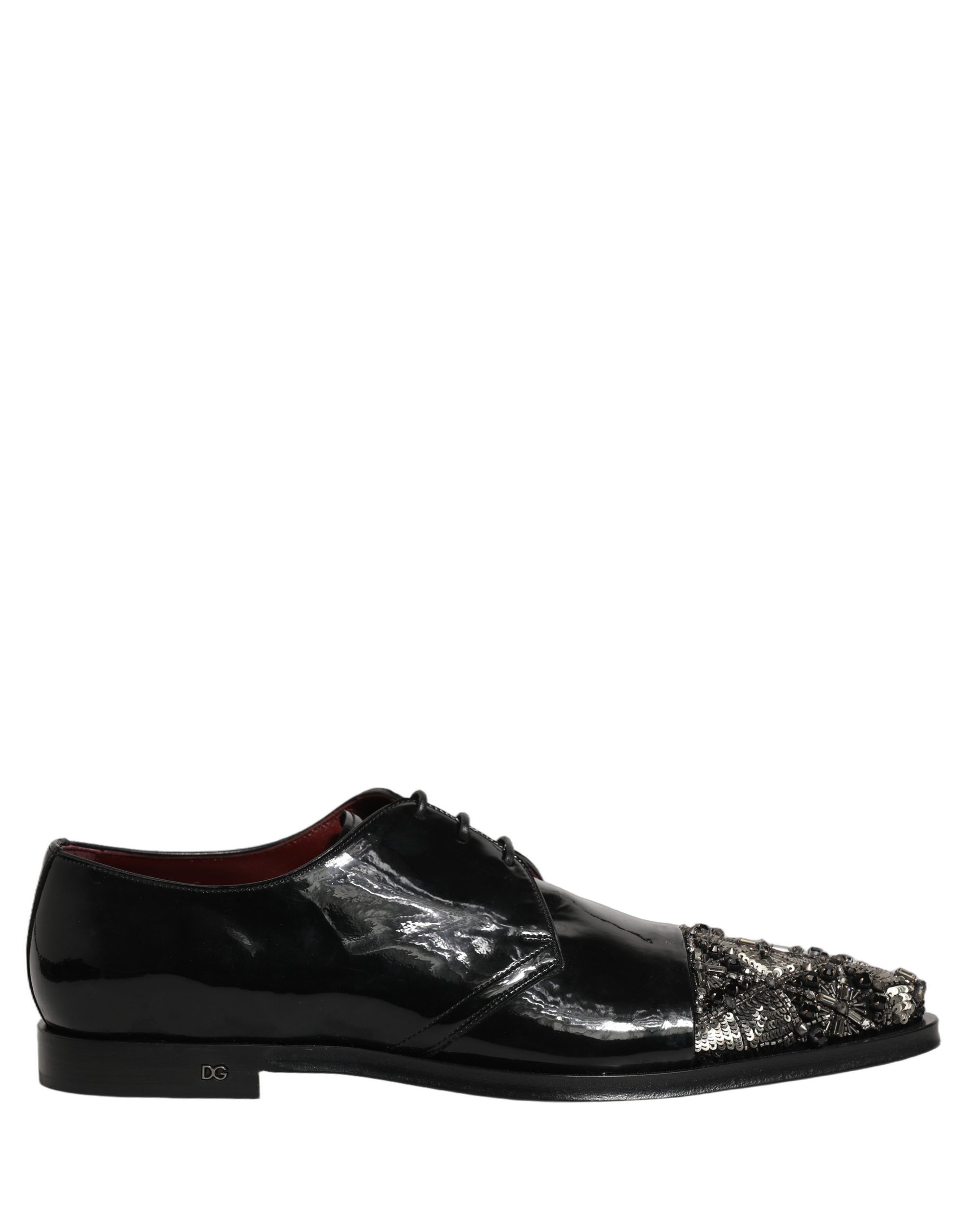 Dolce & Gabbana Black Embellished Derby Dress Formal Shoes - Image 2