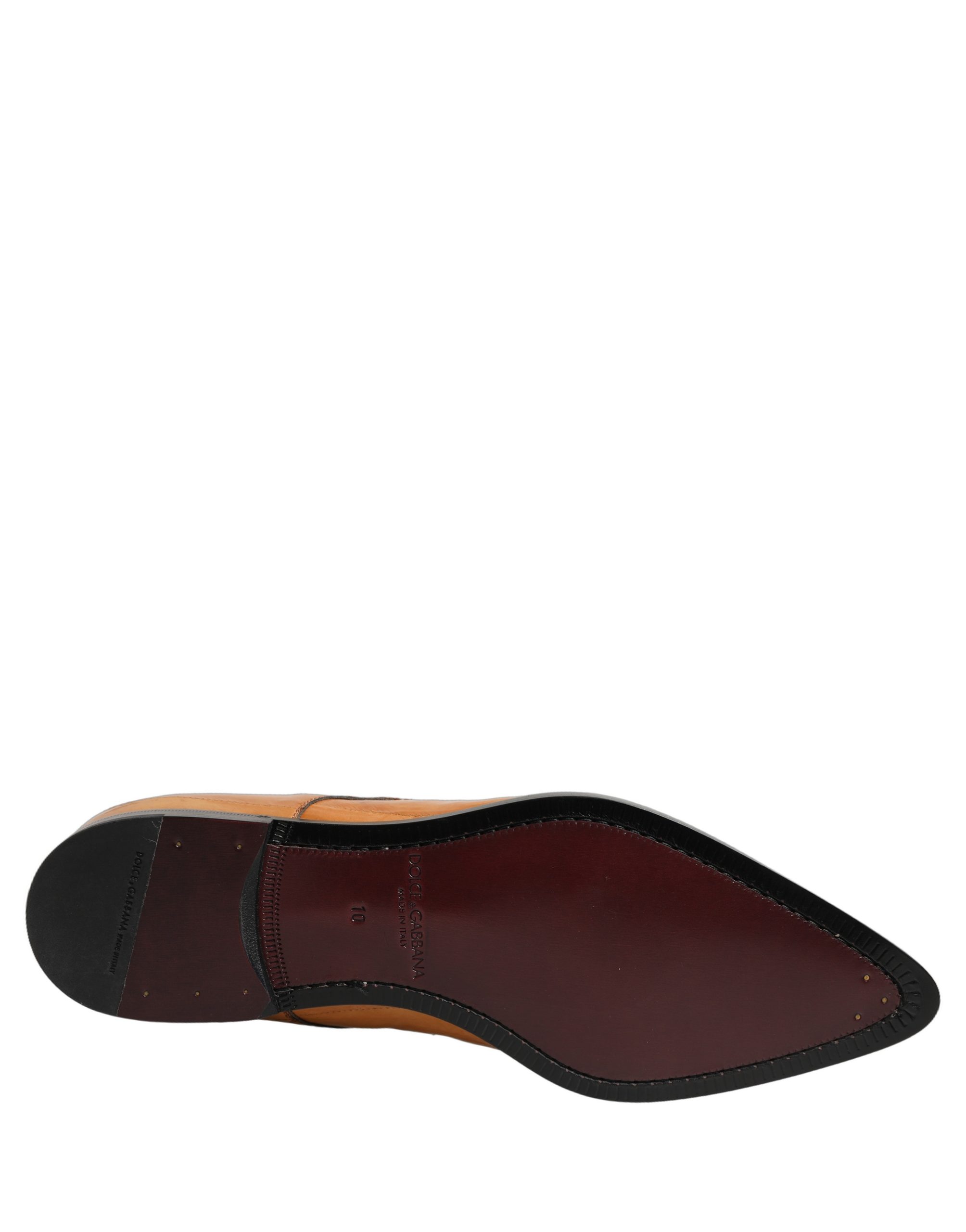 Dolce & Gabbana Brown Leather Lace Up Men Derby Dress Shoes - Image 8